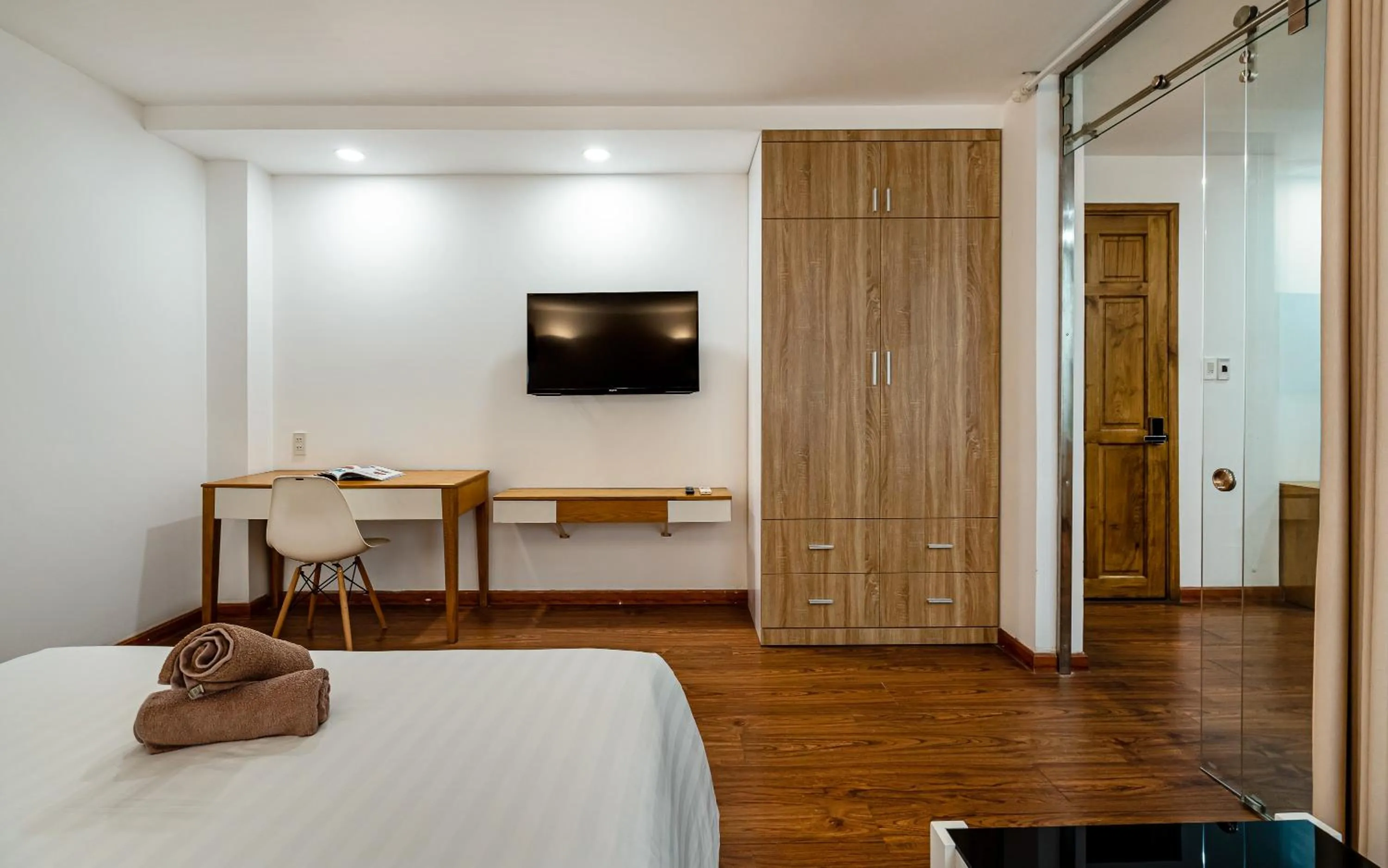 TV and multimedia, Bed in SaigonOne Serviced Apartment