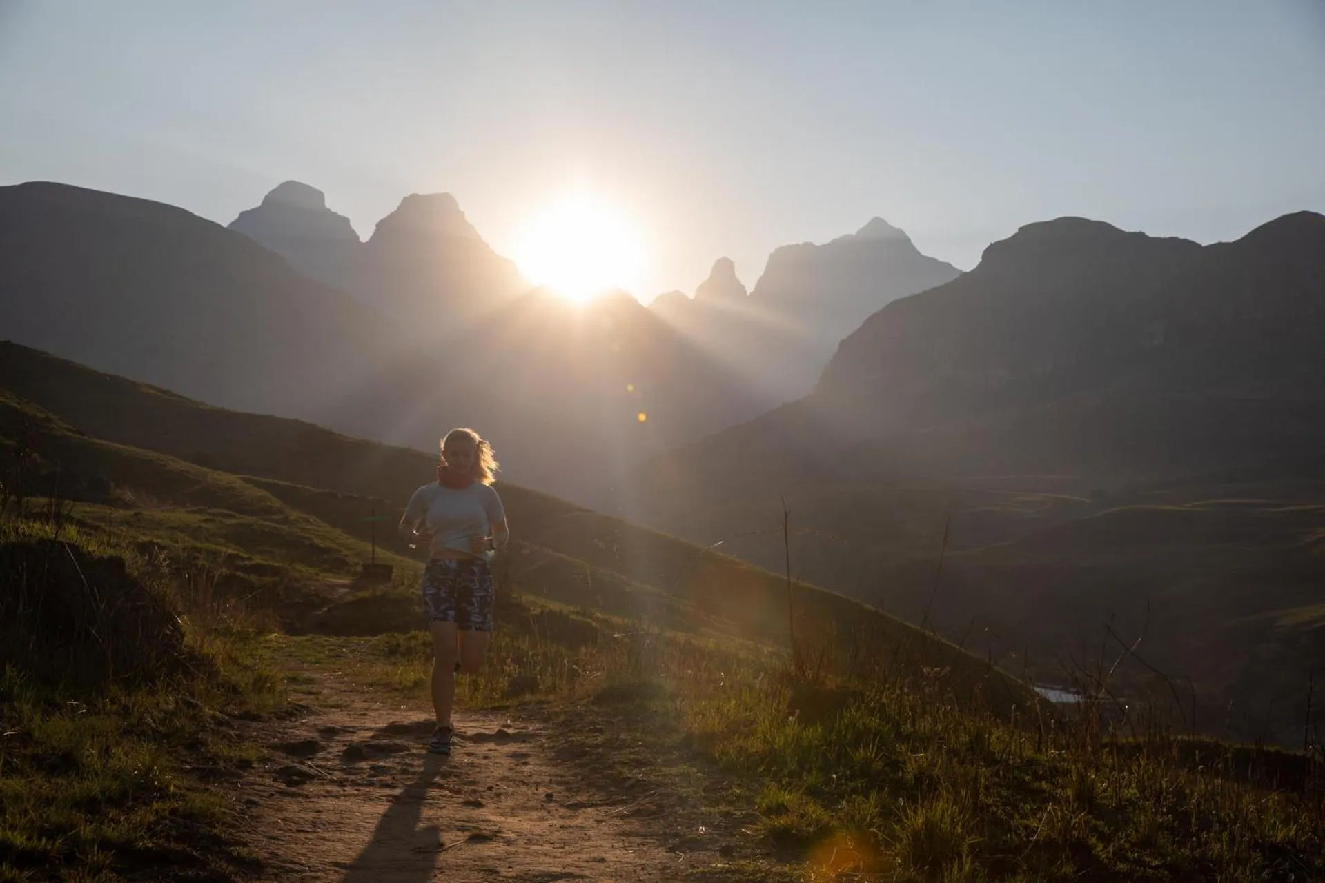 Sunset in Cathedral Peak Hotel