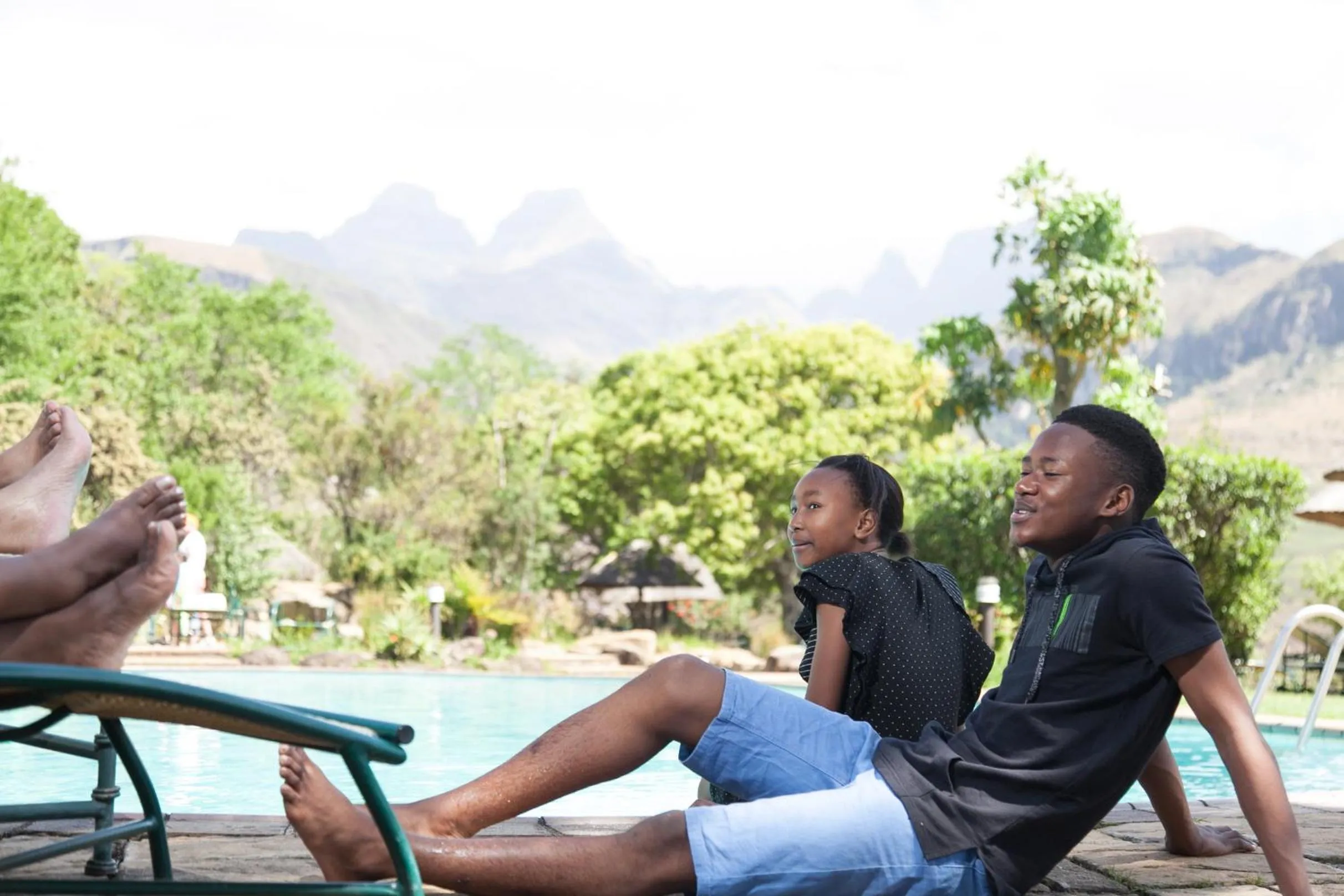 Pool view in Cathedral Peak Hotel