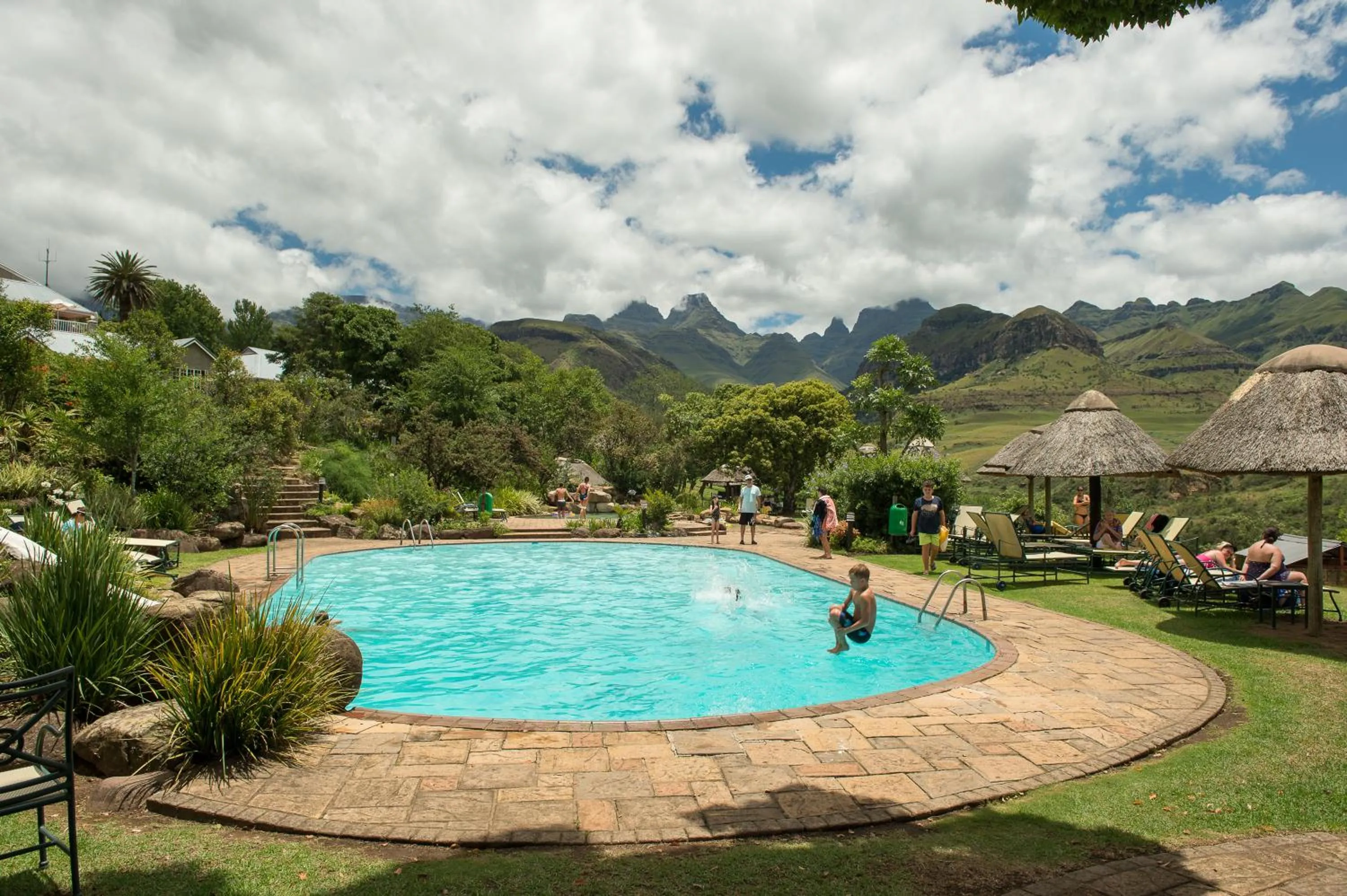 People in Cathedral Peak Hotel