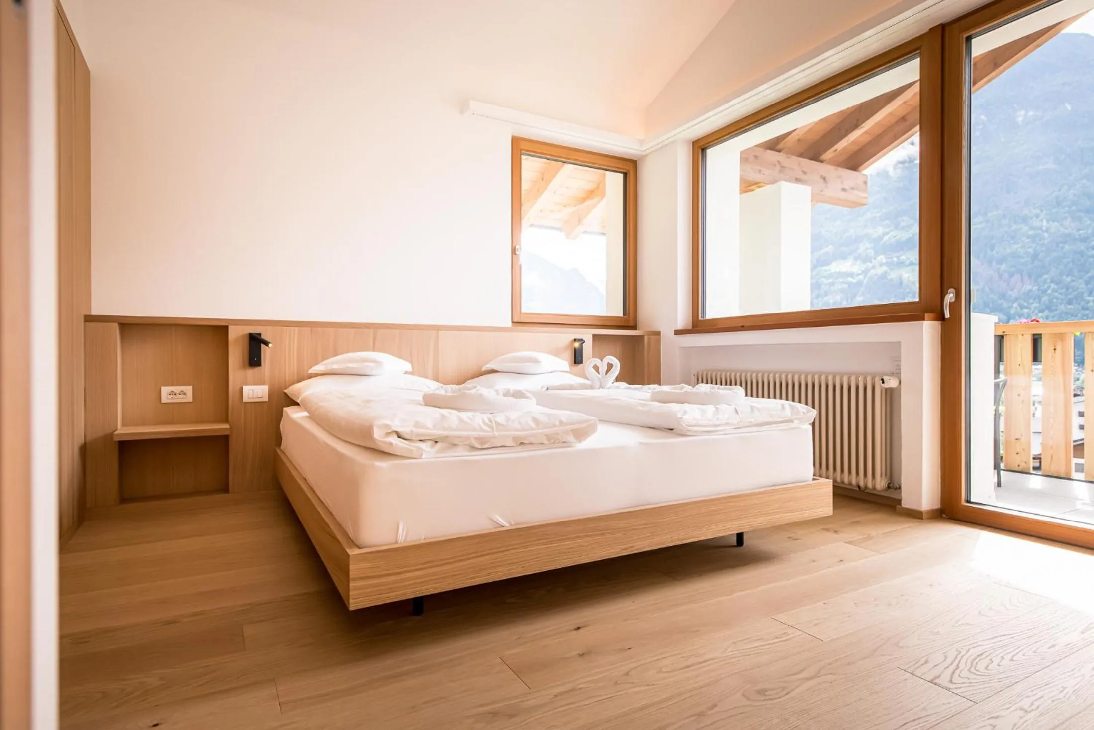 Bed in Hotel Taufers