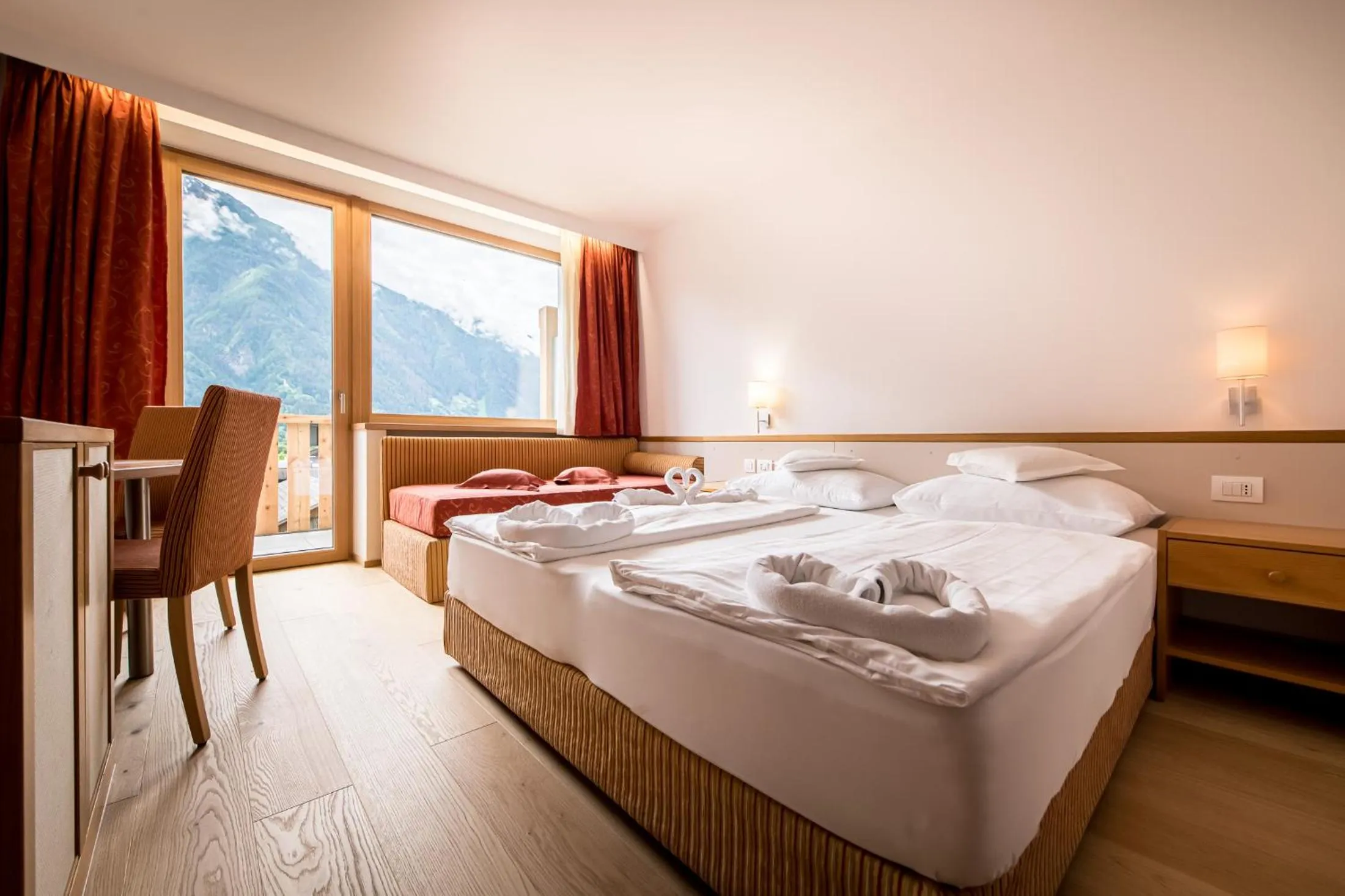 Bed in Hotel Taufers