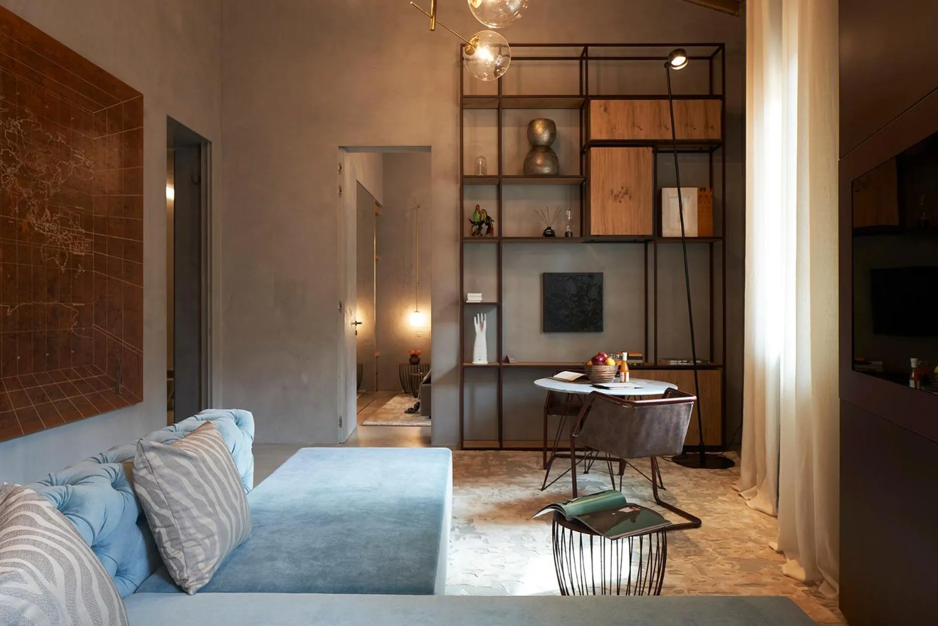 Living room, Bed in Fornace Suite