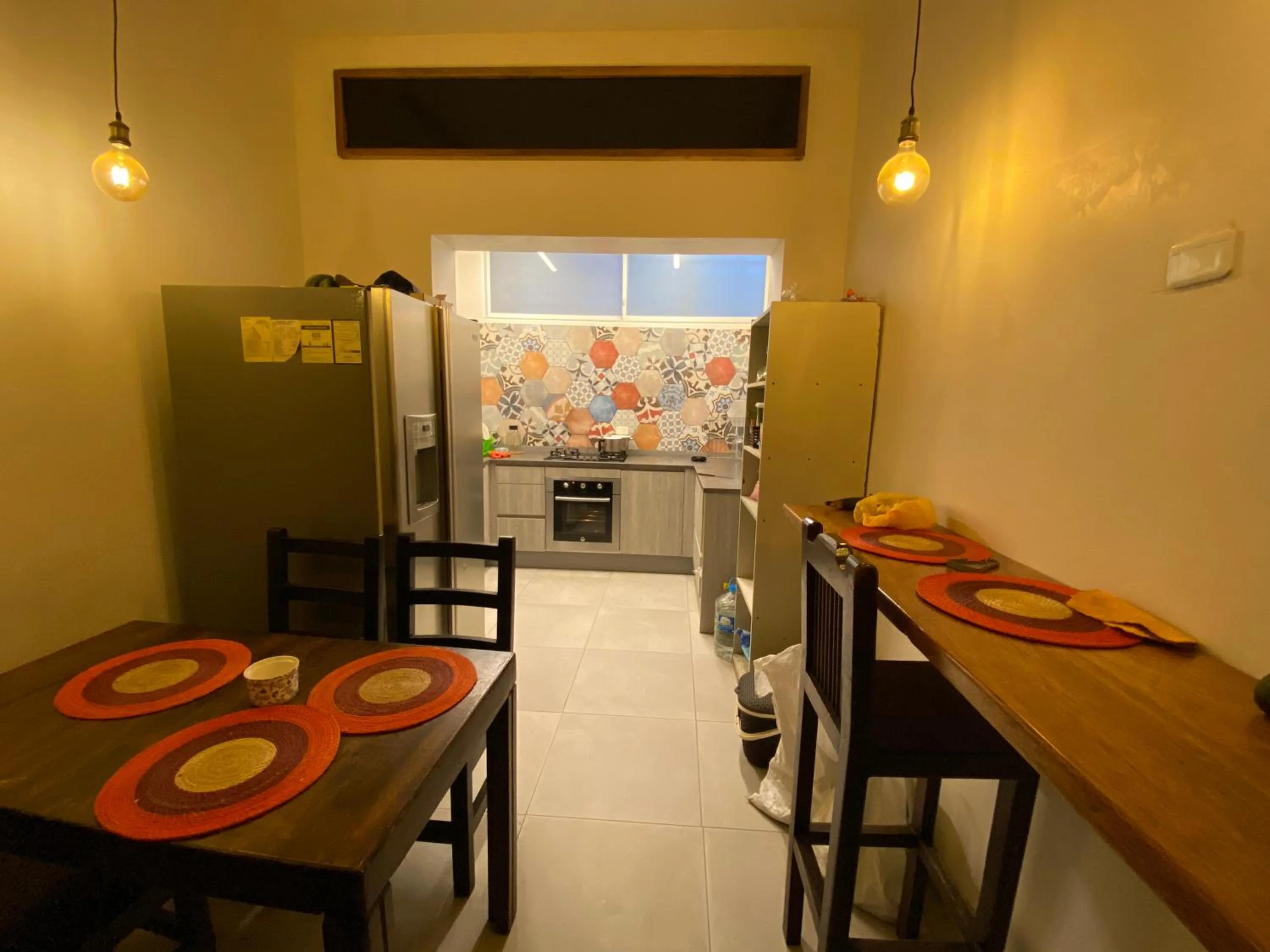 Kitchen or kitchenette in Hostal Alcala