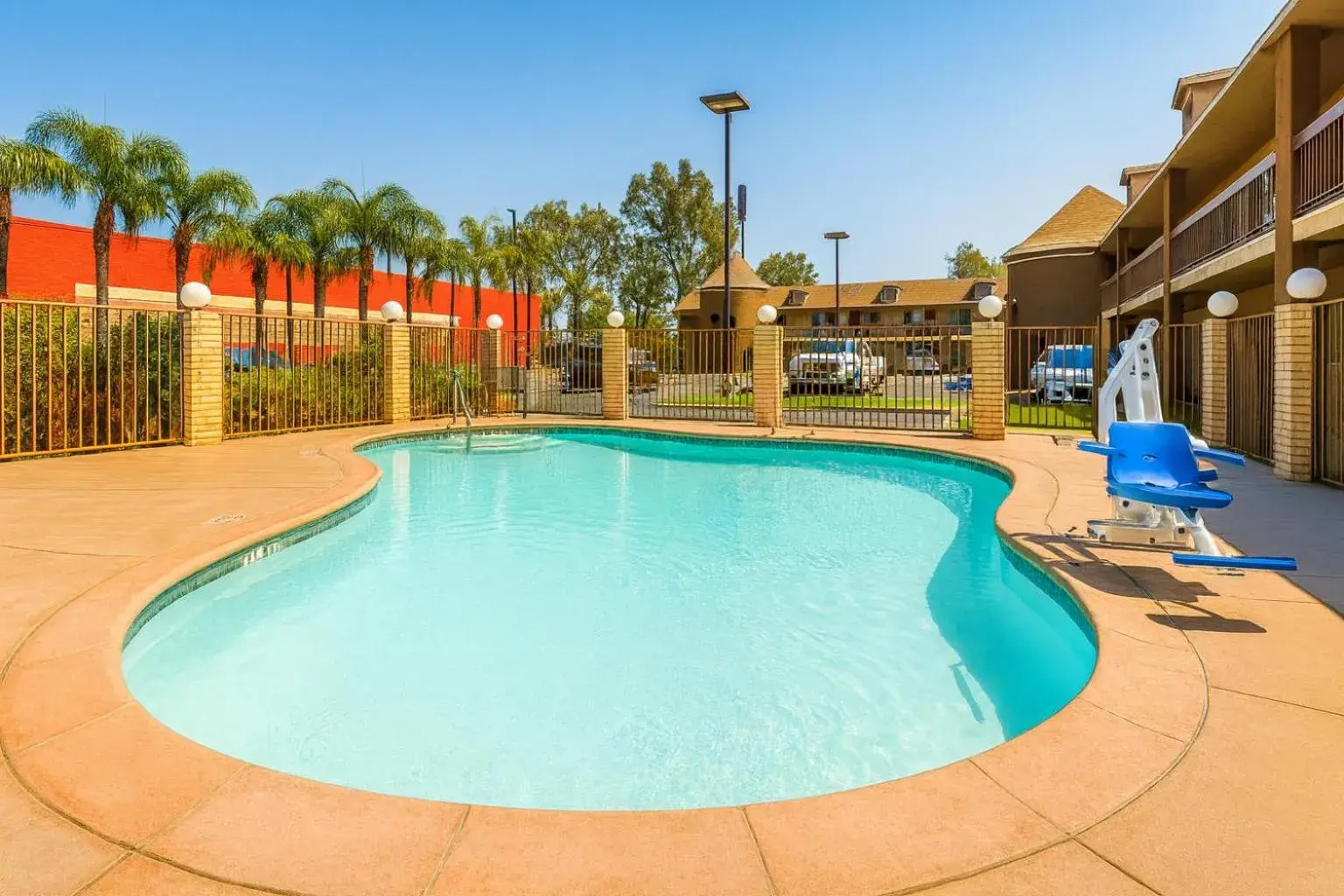 Swimming pool in Super 8 by Wyndham Bakersfield South CA Swimming pool in Super 8 by Wyndham Bakersfield South CA