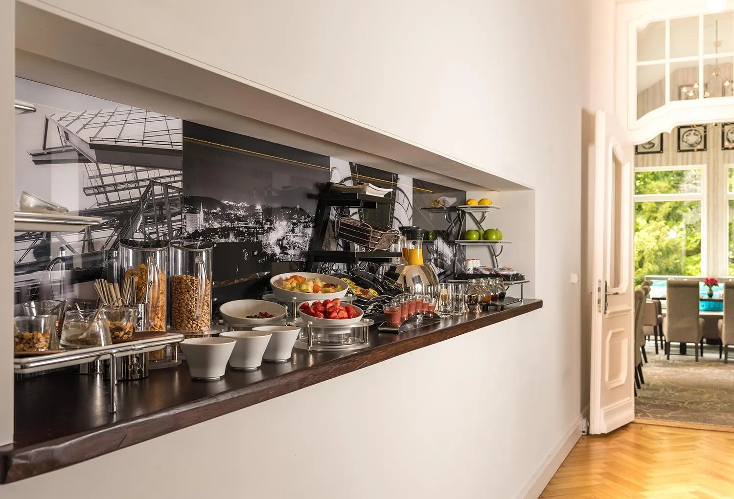 Buffet breakfast in Park Villa Hotel