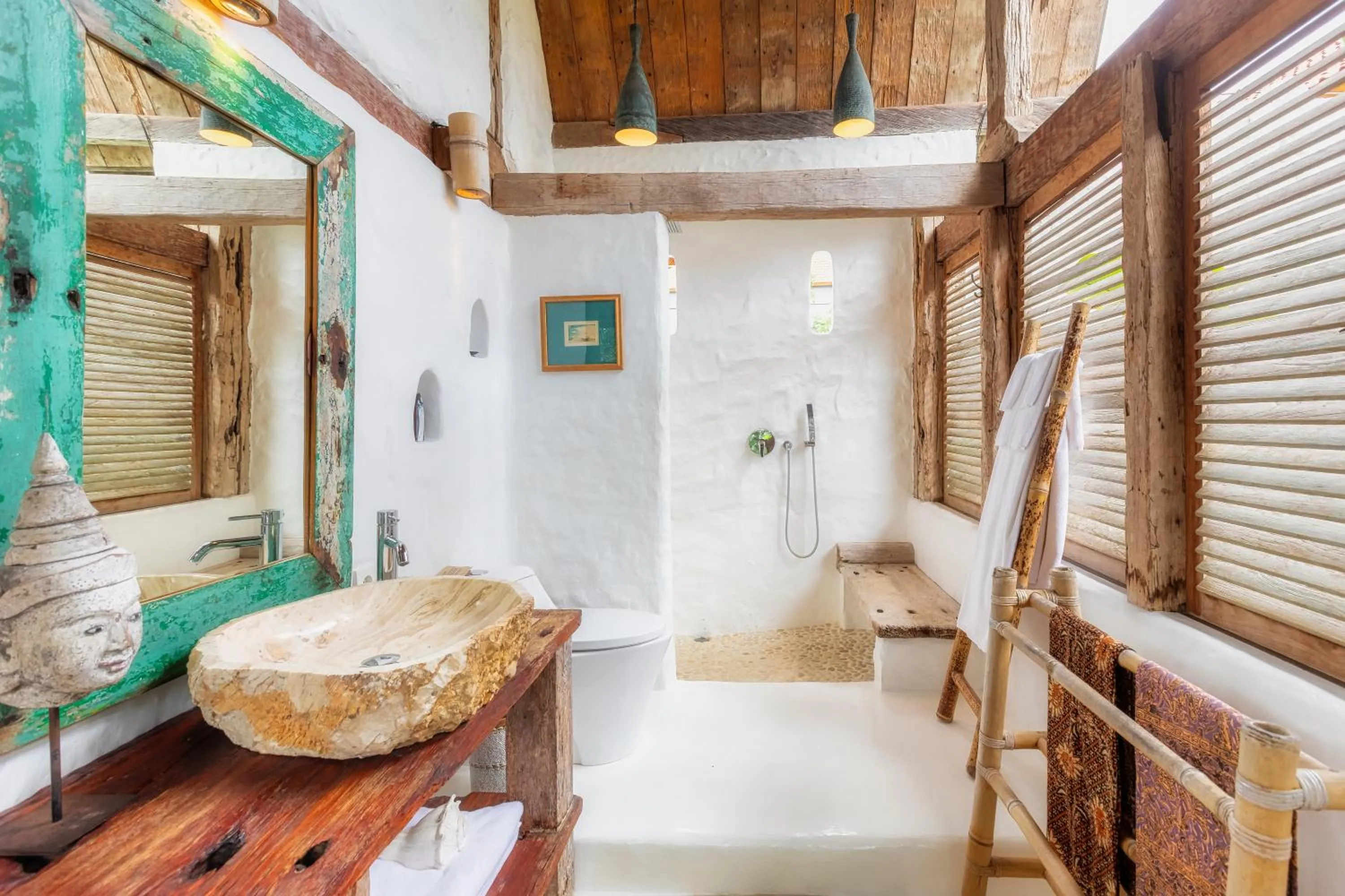 Shower in Stone House