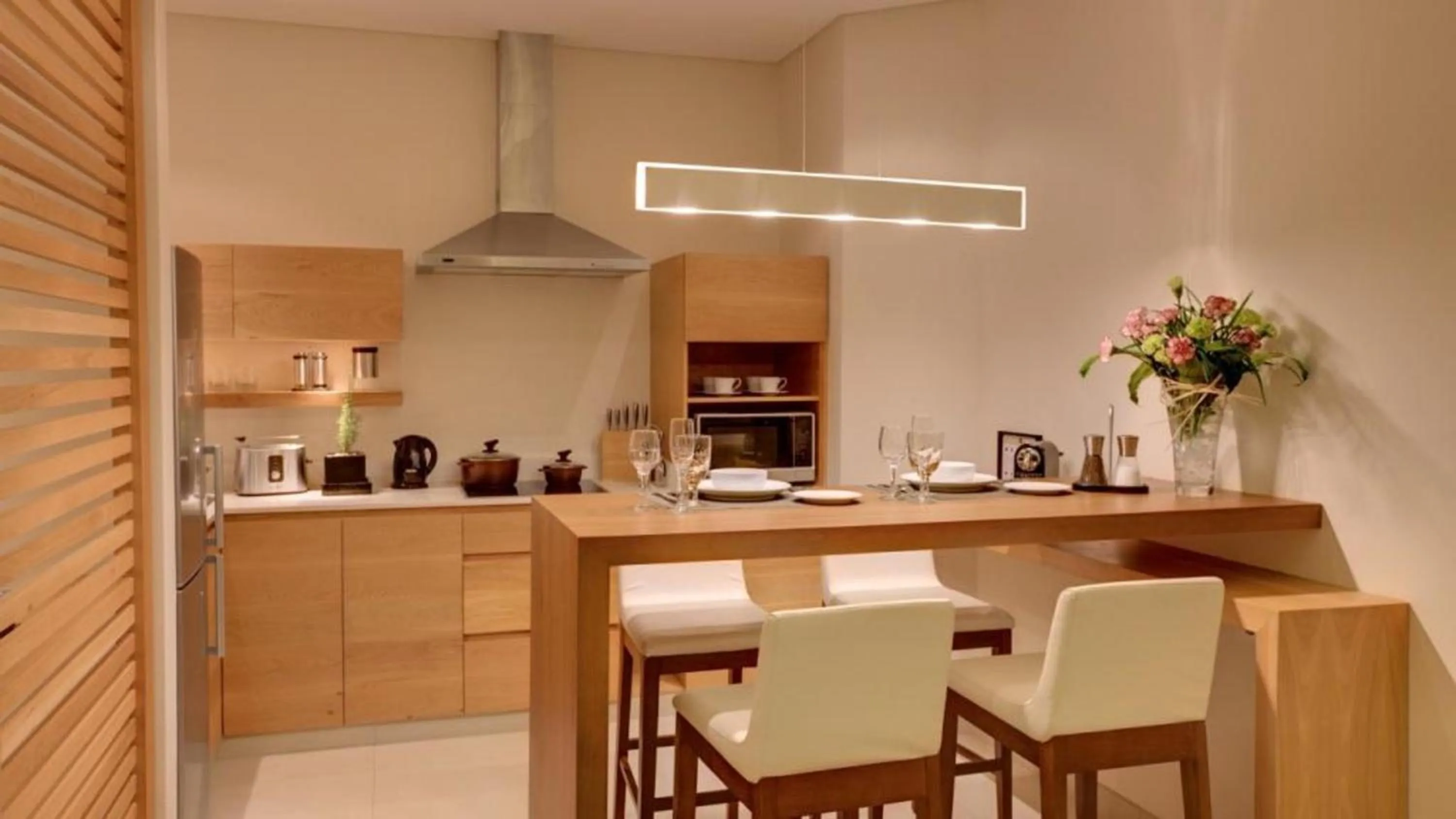 Kitchen or kitchenette in Le Suffren Hotel & Marina