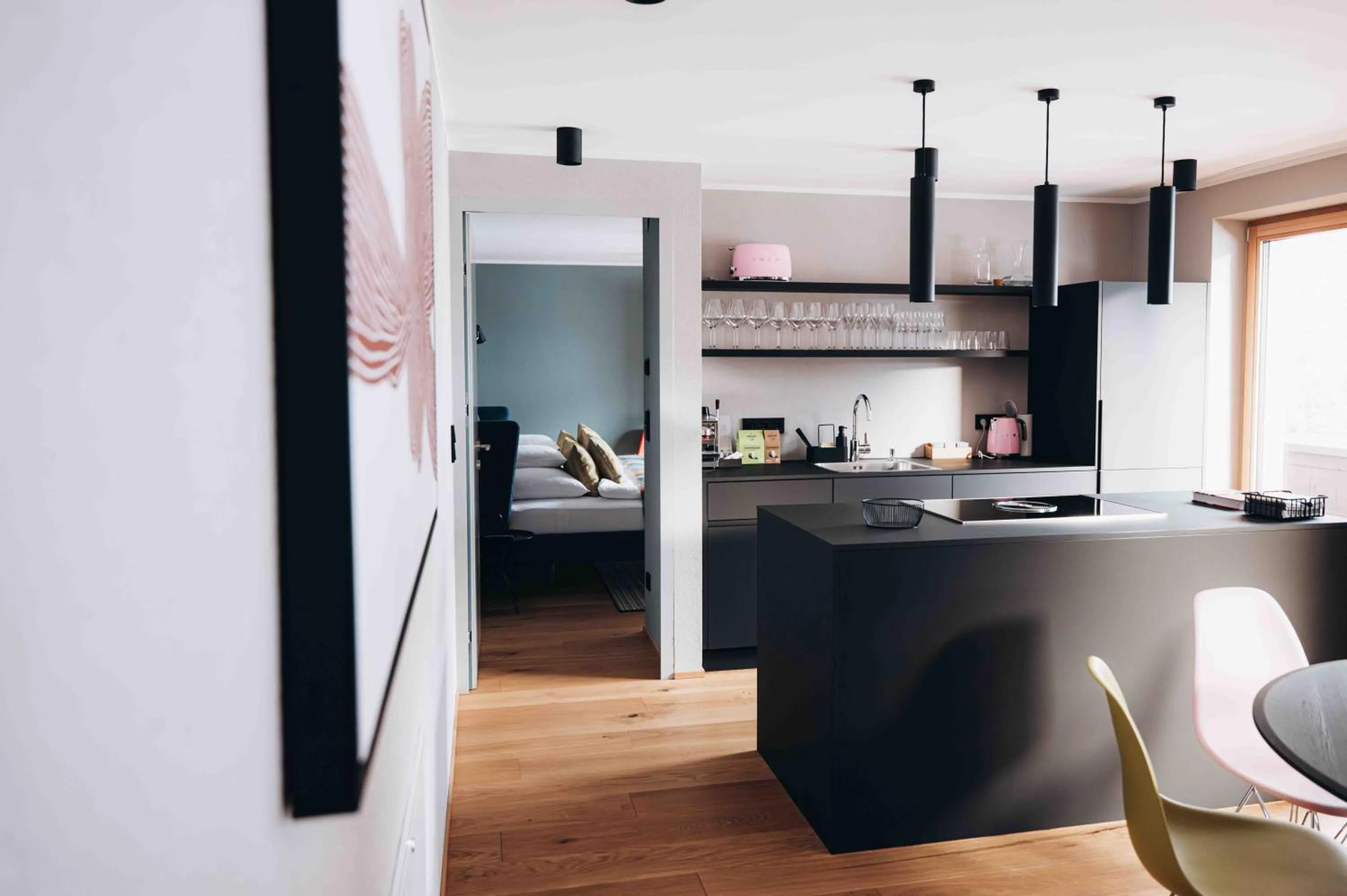 Kitchen or kitchenette in Appart Hotel Knappaboda