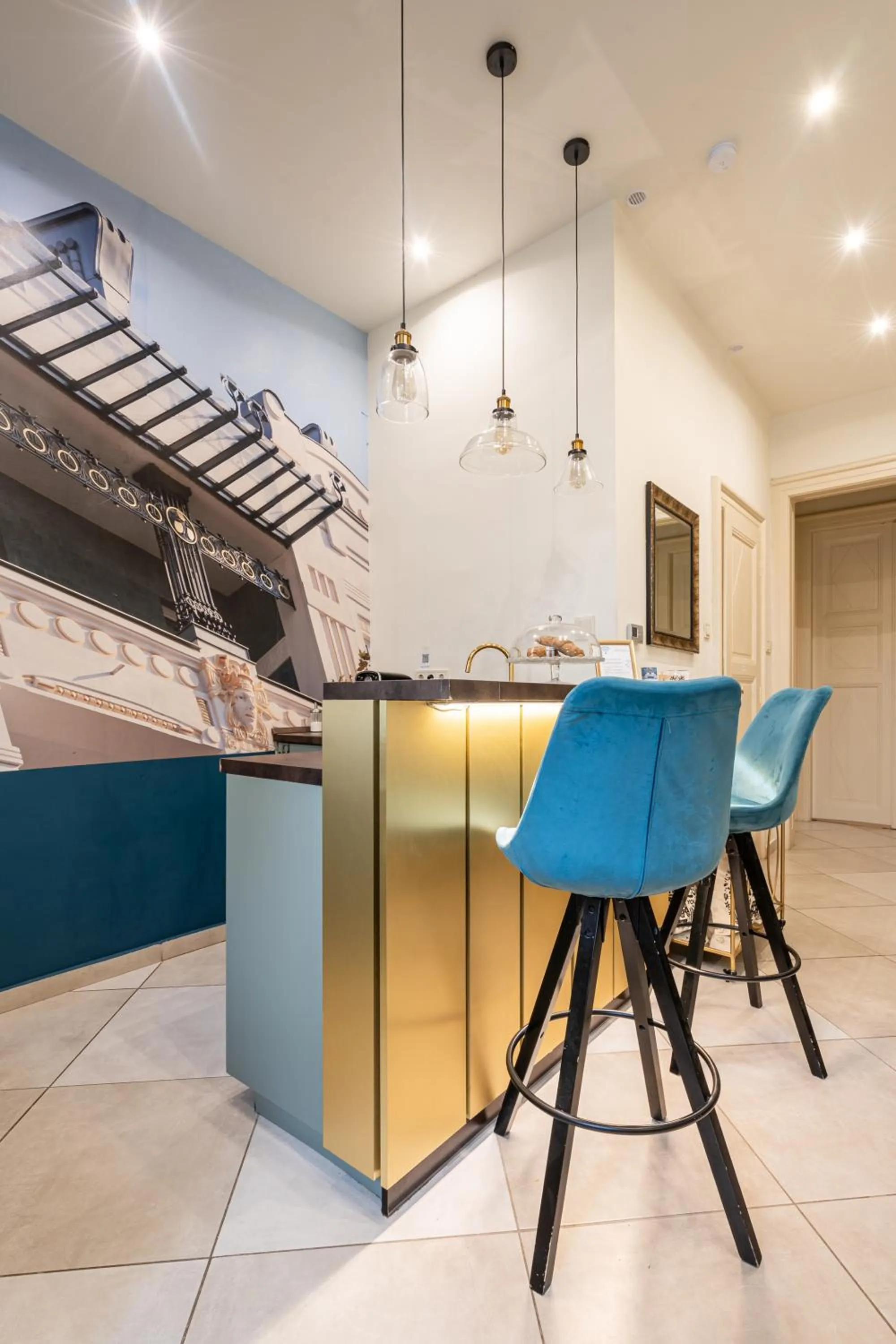 Communal kitchen in Park&Art Boutique Suites