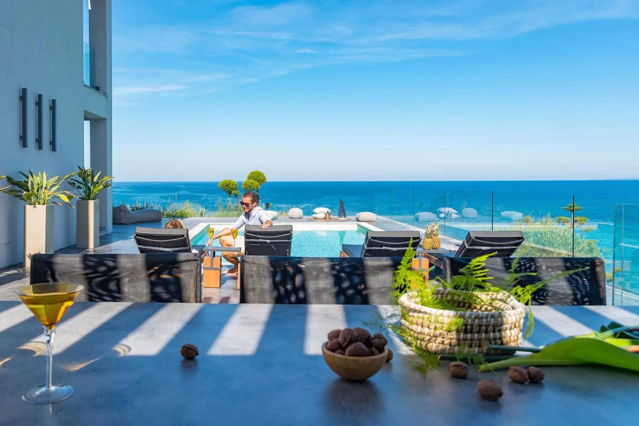 Patio in Sueño LUXURY VILLA, in Argasi 180 Iconic Sea View