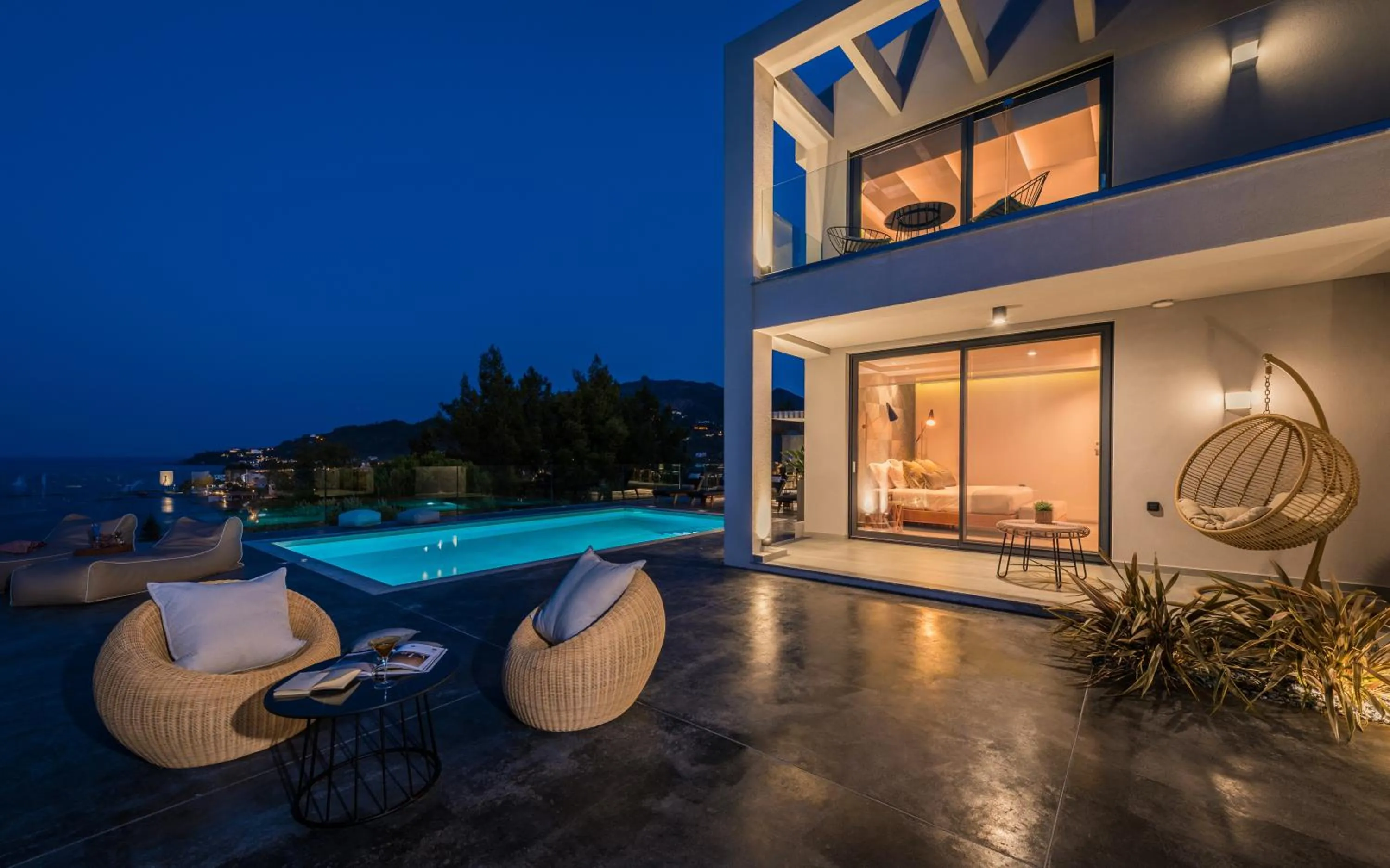 Pool view in Sueño LUXURY VILLA, in Argasi 180 Iconic Sea View