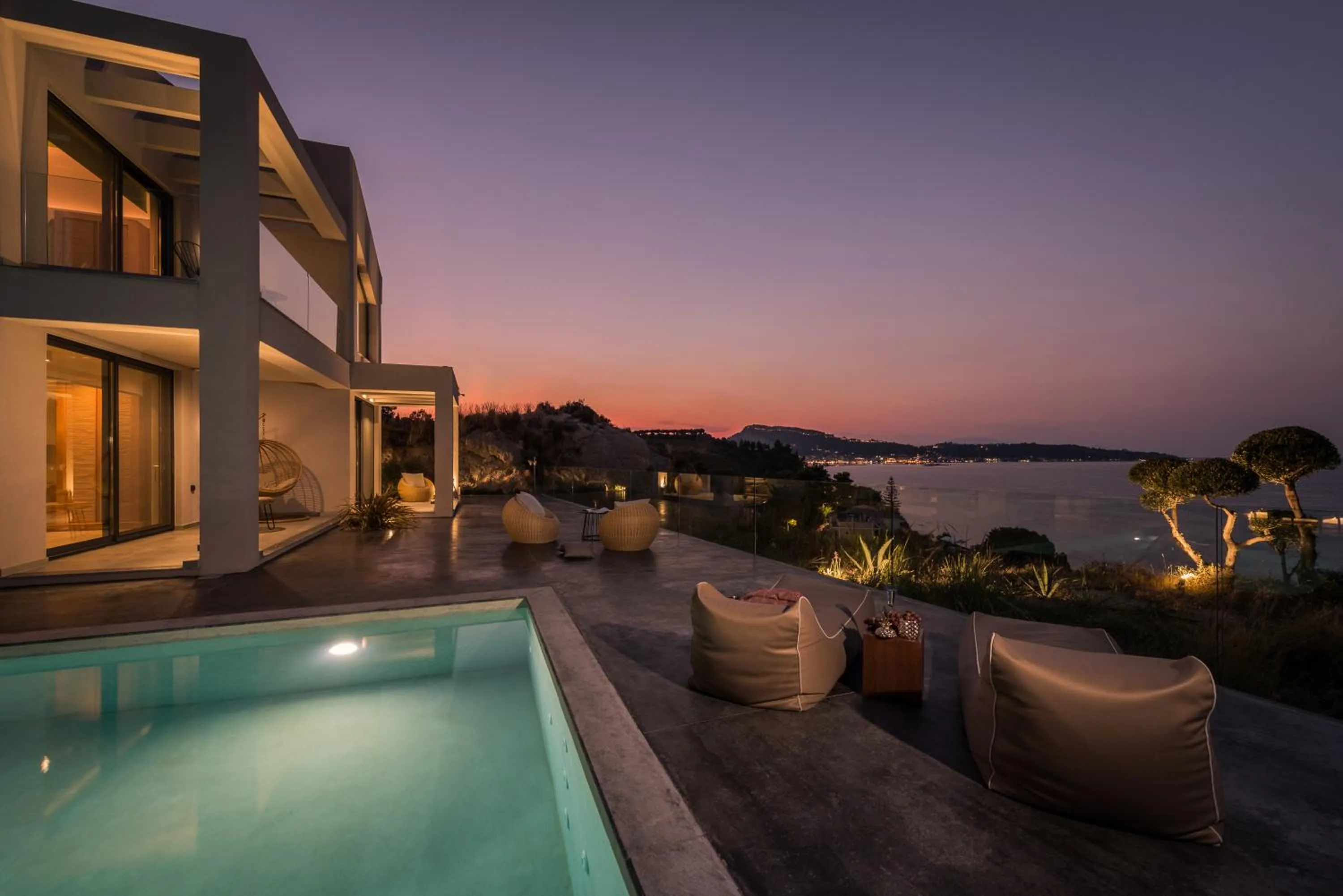 Swimming pool in Sueño LUXURY VILLA, in Argasi 180 Iconic Sea View