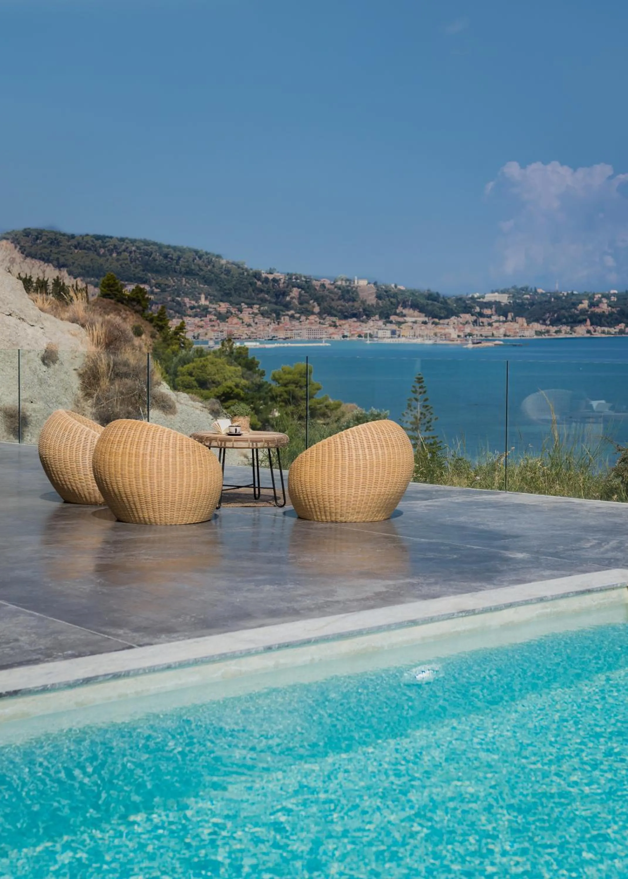 Swimming pool in Sueño LUXURY VILLA, in Argasi 180 Iconic Sea View