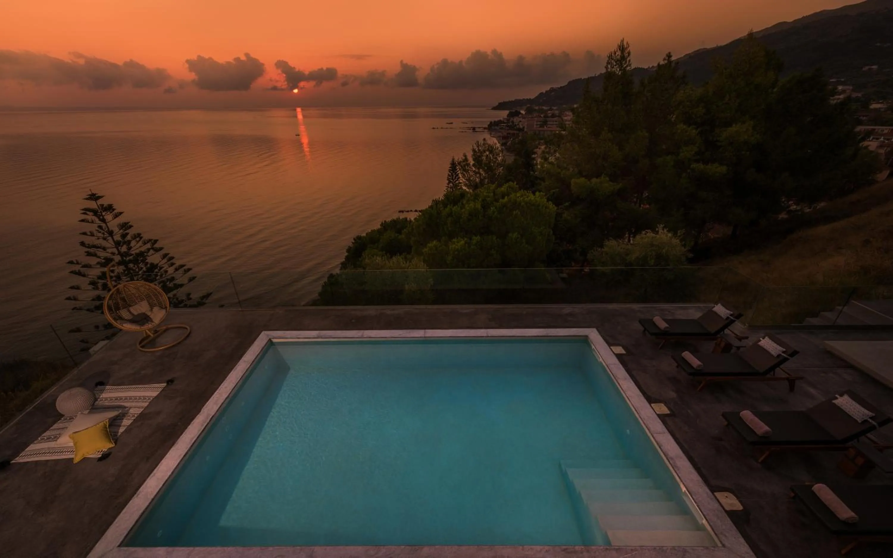Pool view in Sueño LUXURY VILLA, in Argasi 180 Iconic Sea View