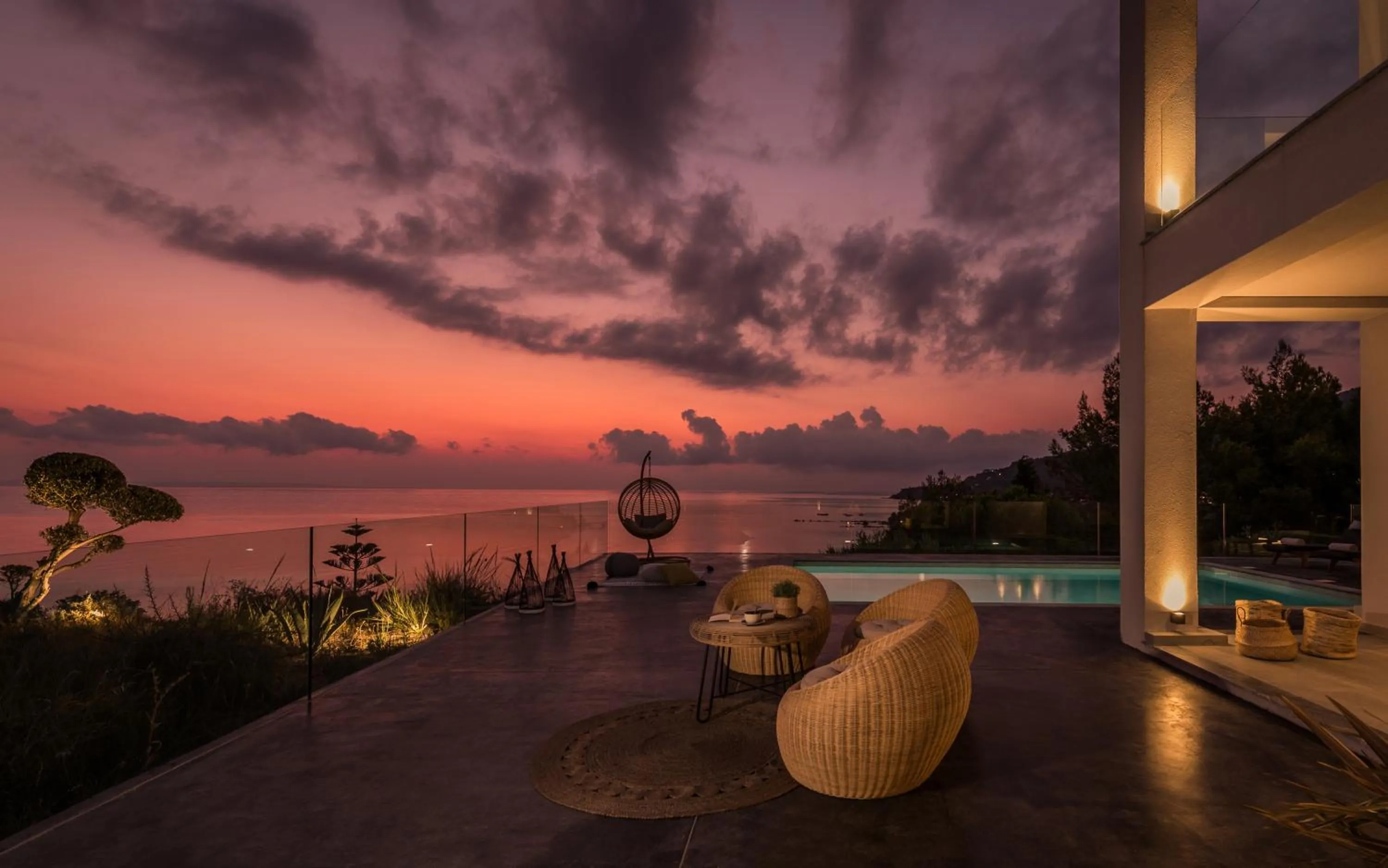 Balcony/Terrace in Sueño LUXURY VILLA, in Argasi 180 Iconic Sea View