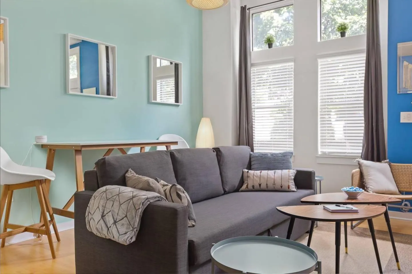 Living room in Trifecta City Loft Uptown CLT Superhost