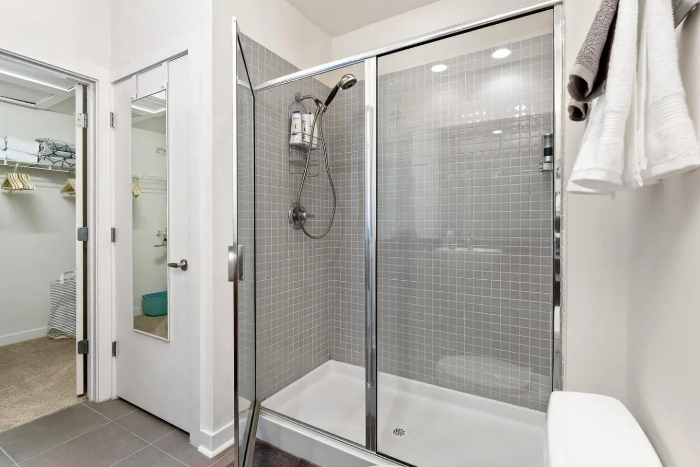 Shower in Trifecta City Loft Uptown CLT Superhost