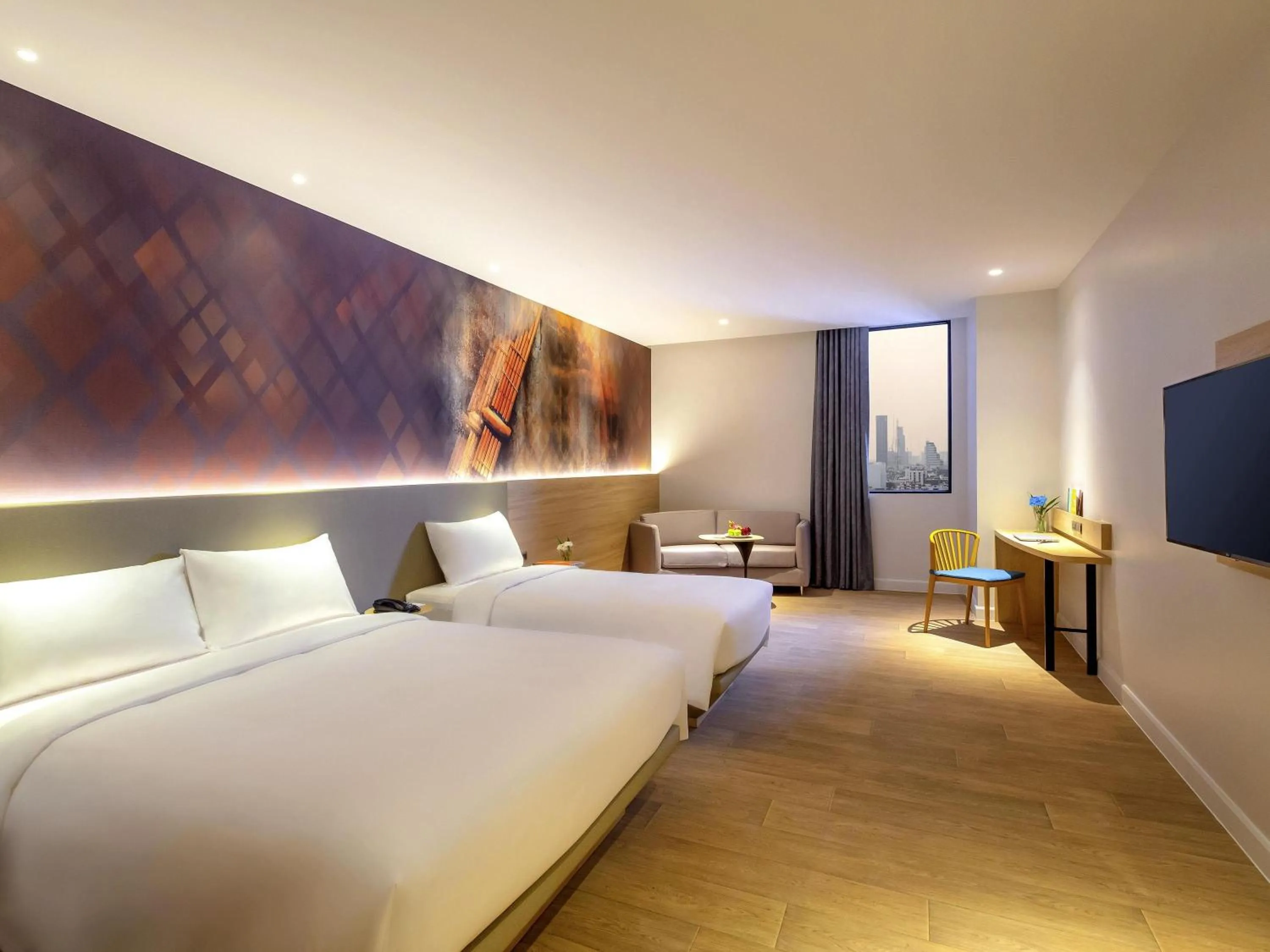 Bedroom, Bed in ibis Styles Bangkok Ratchada