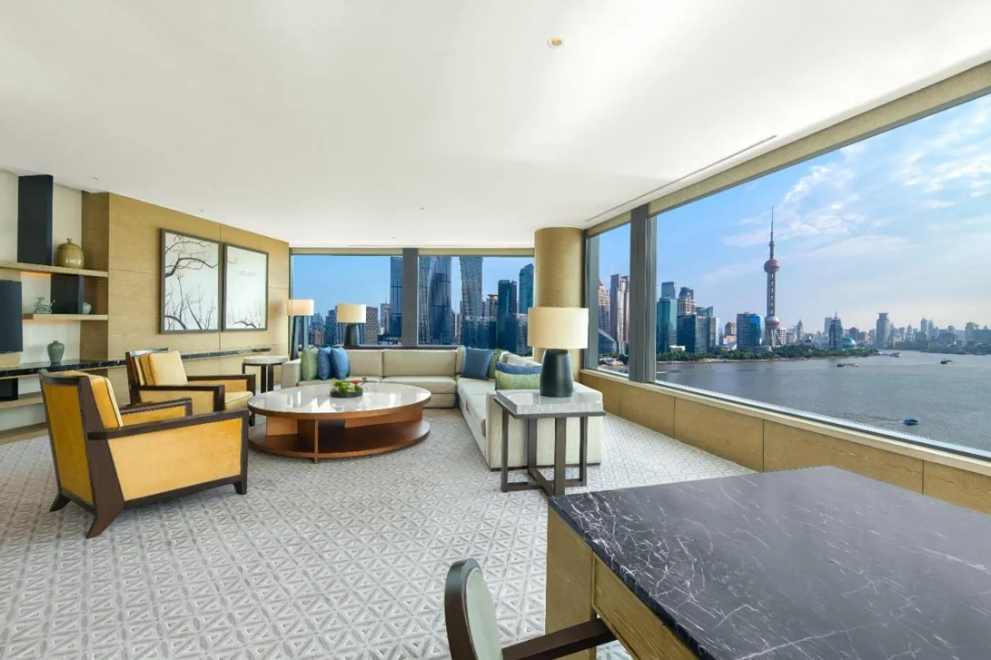 Living room in Banyantree Shanghai On the Bund - Tales rooftop bar boasts a jaw-dropping panoramic vista