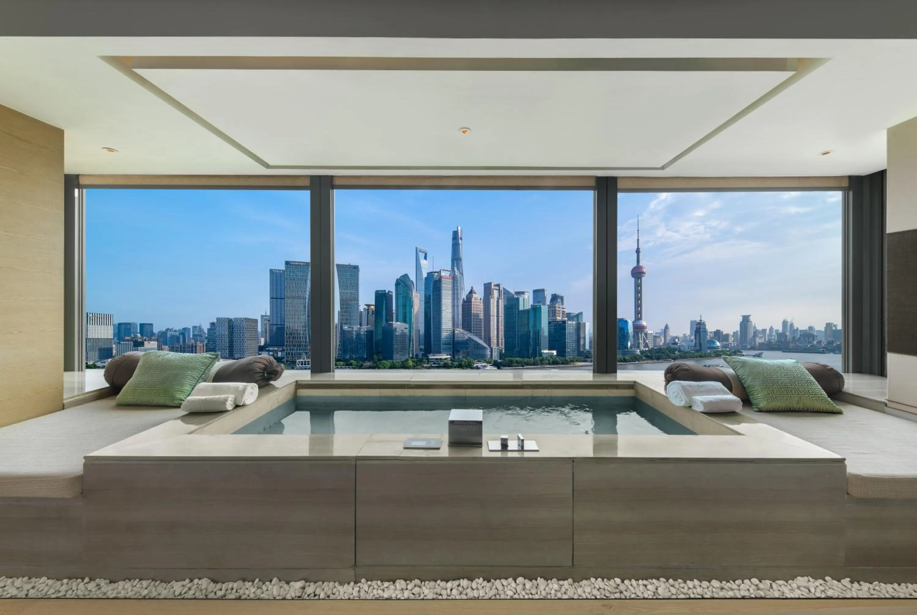 Bathroom in Banyantree Shanghai On the Bund - Tales rooftop bar boasts a jaw-dropping panoramic vista