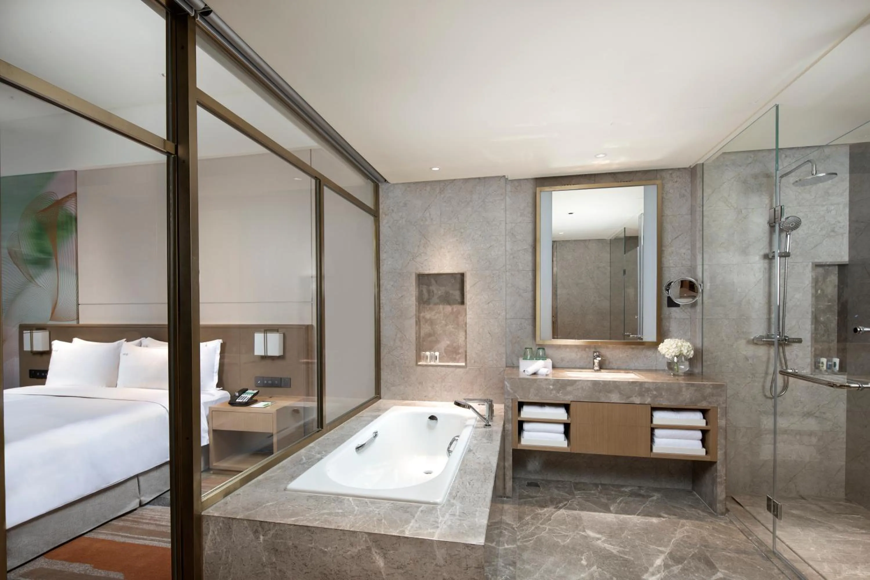 Bathroom, Bed in Holiday Inn Shunde by IHG