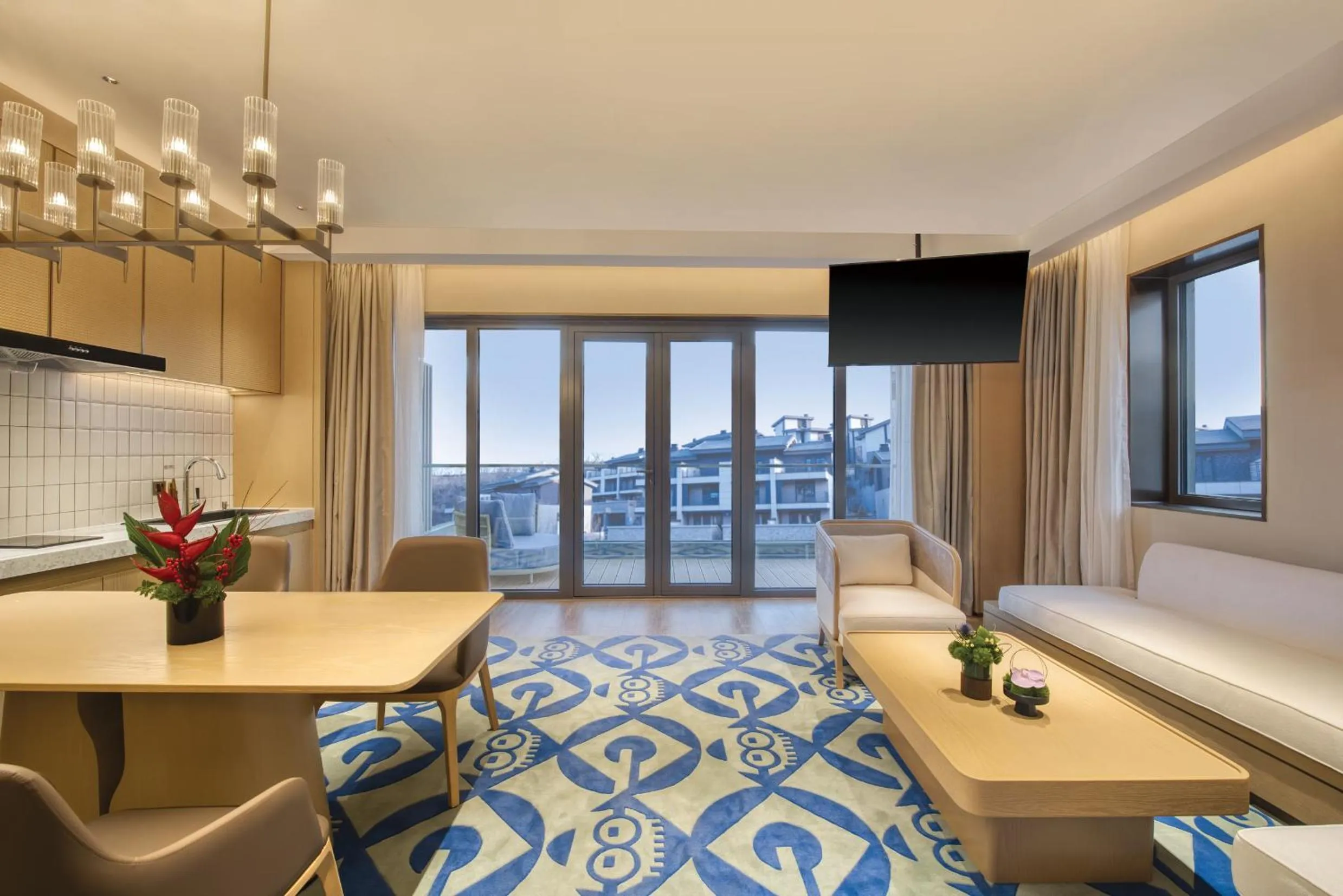 Living room, Bed in Crowne Plaza Zunhua Hot Spring Town by IHG