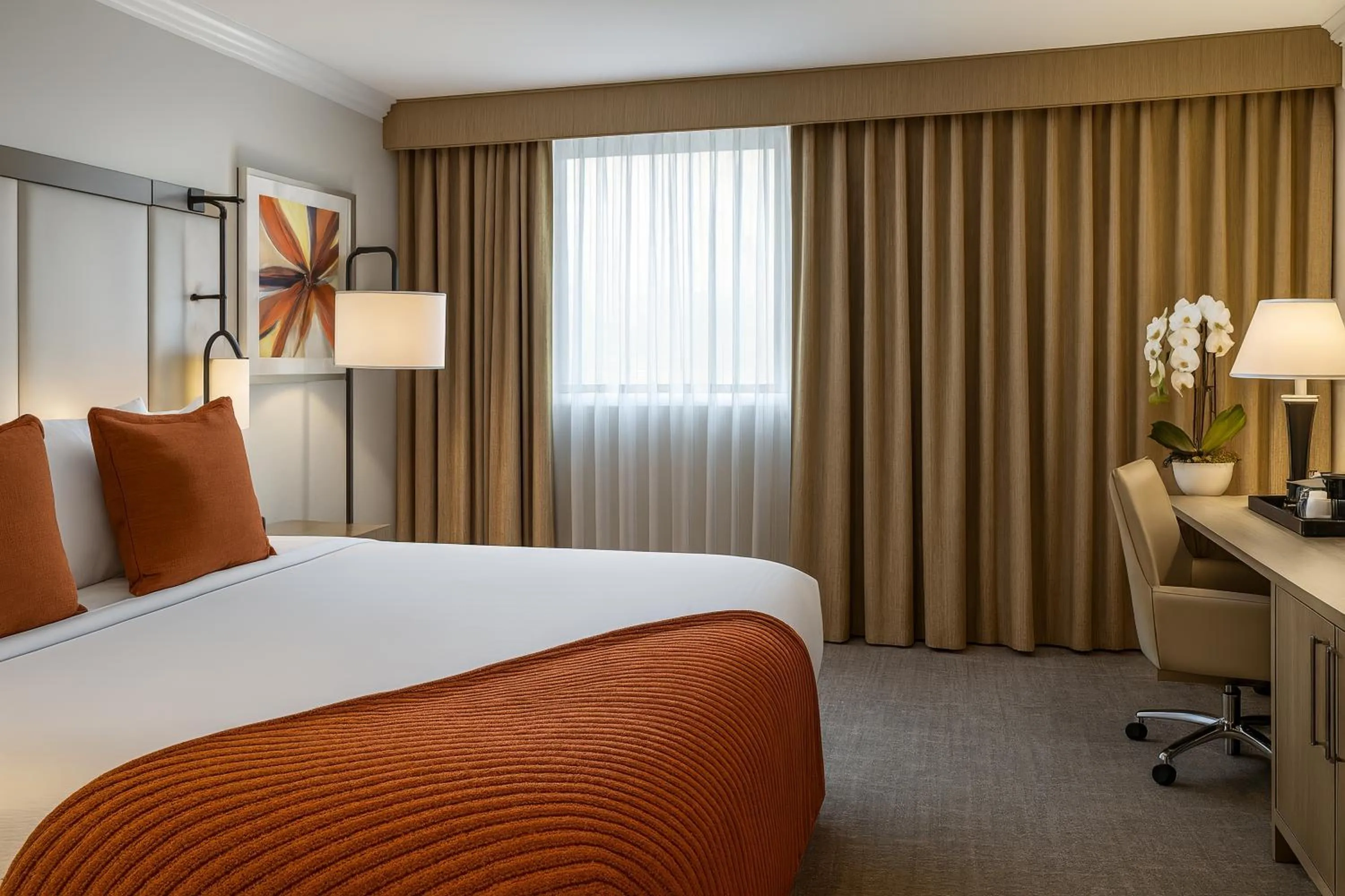 Bed in Ontario Airport Hotel & Conference Center