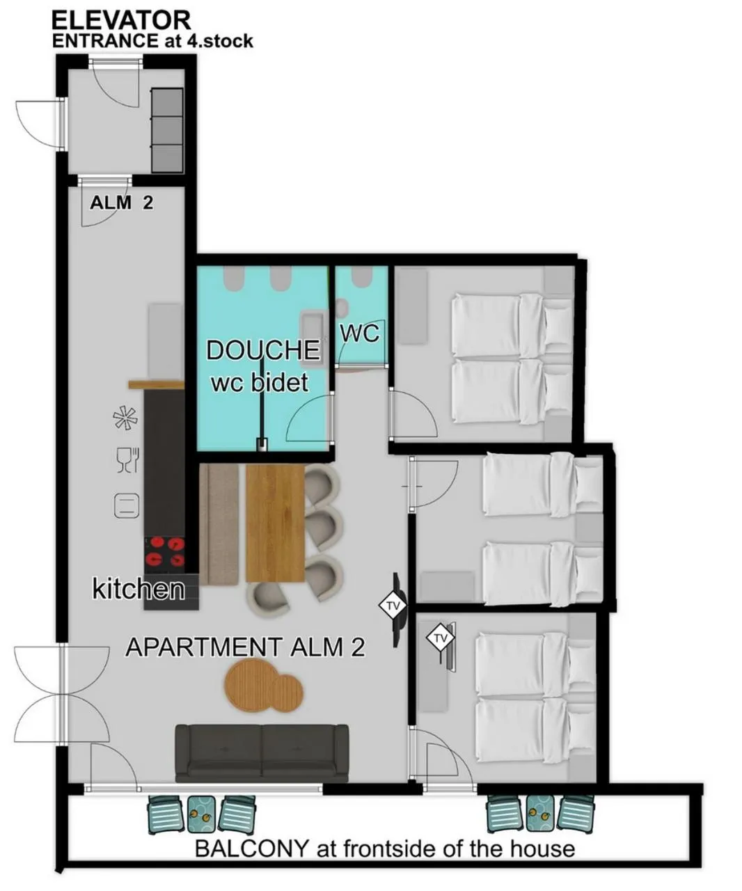 Floor plan in Alm Appartements ZellamSee