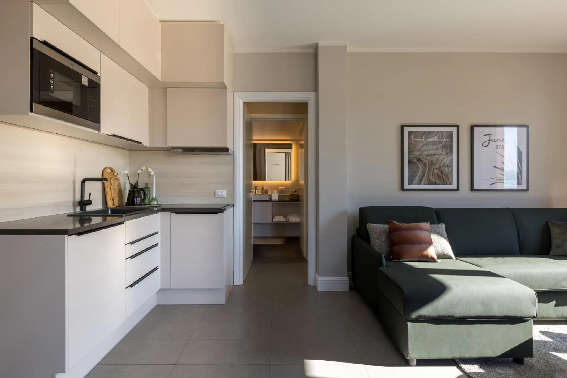 Living room in June Stay Lake Garda