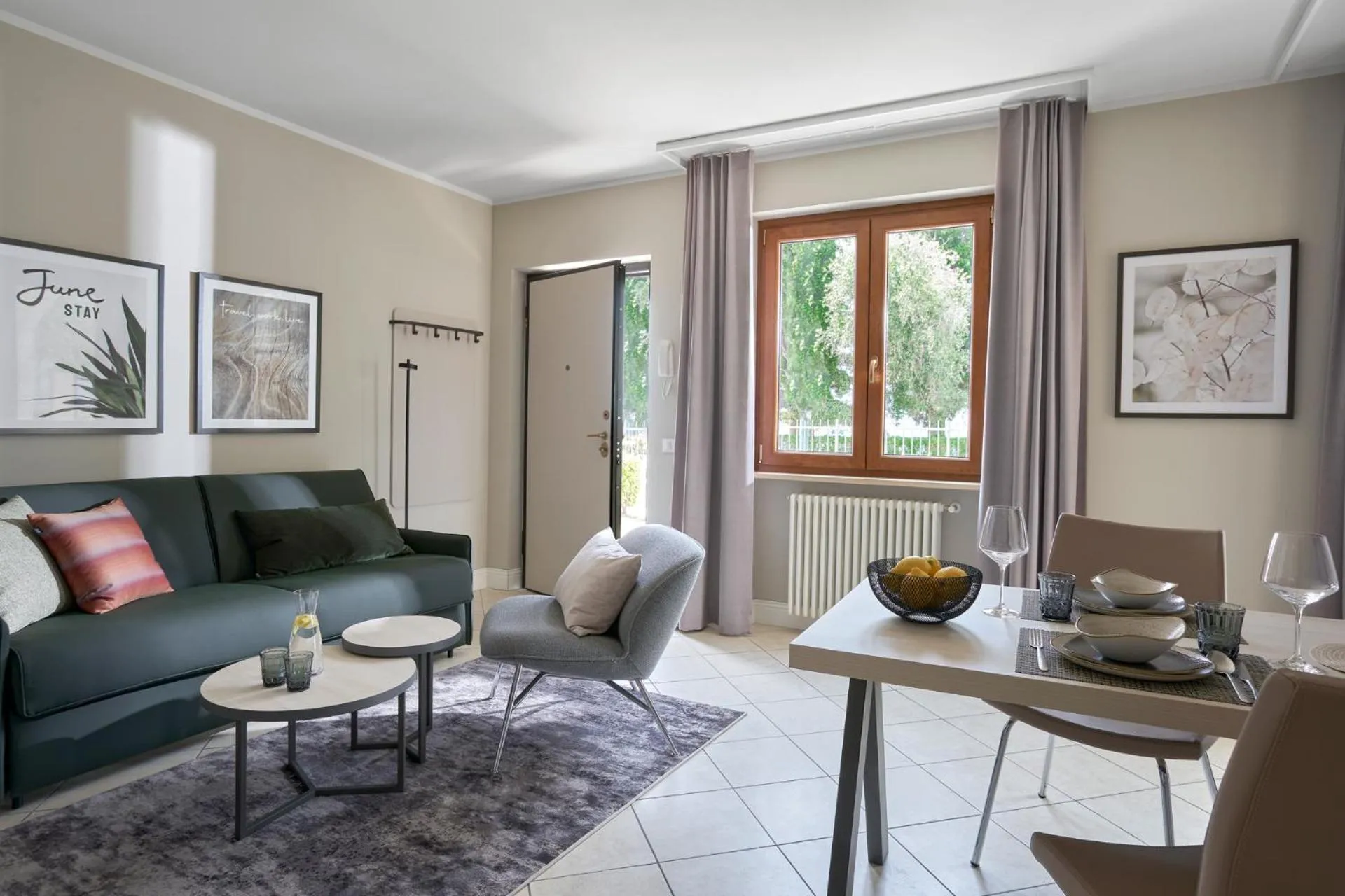 Living room in June Stay Lake Garda