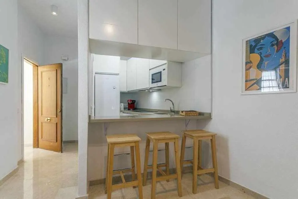 Kitchen or kitchenette in Santa Cruz Parking incluido