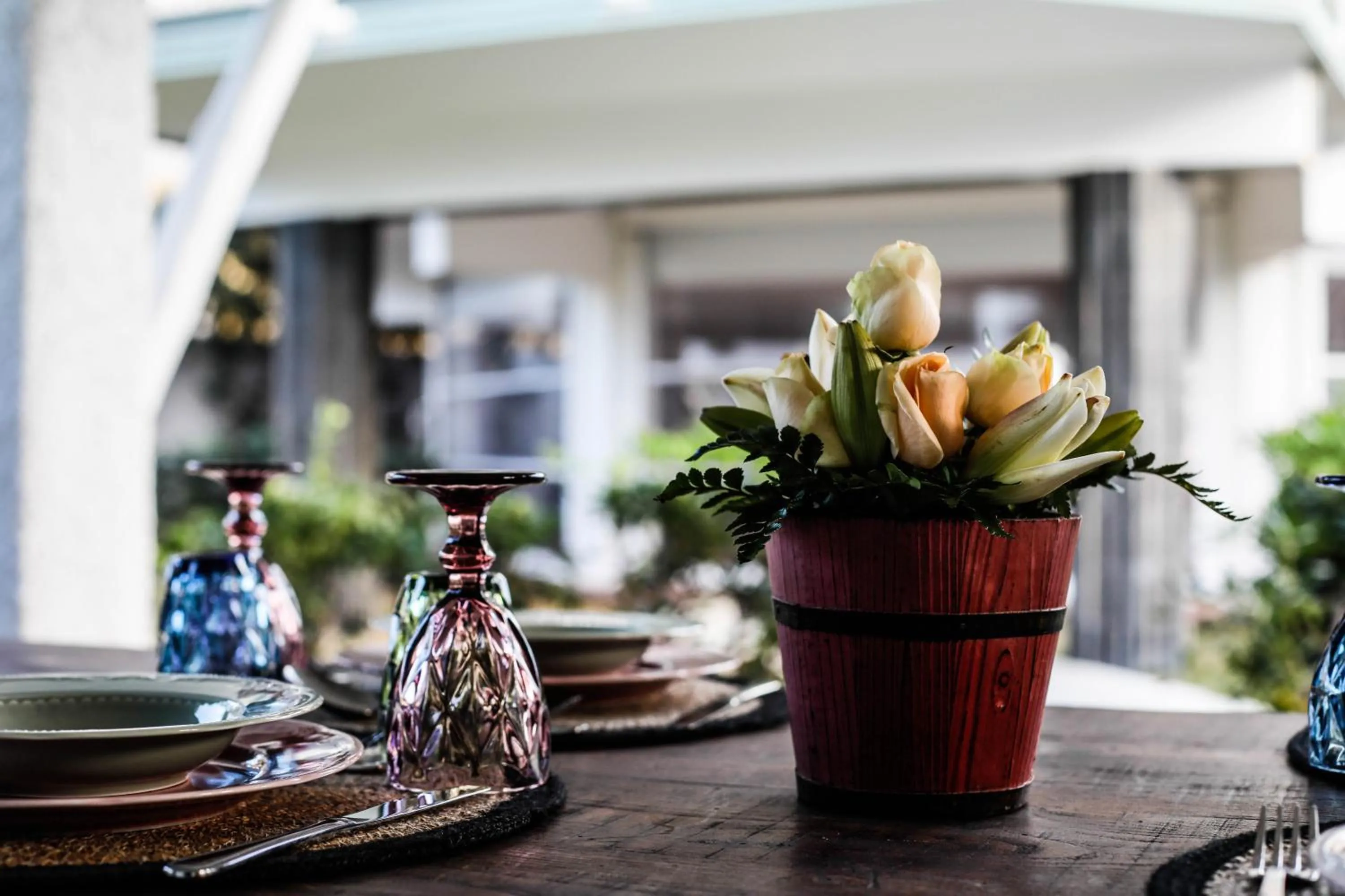 Dining area in LA FORESTERIA DI MAESTINA