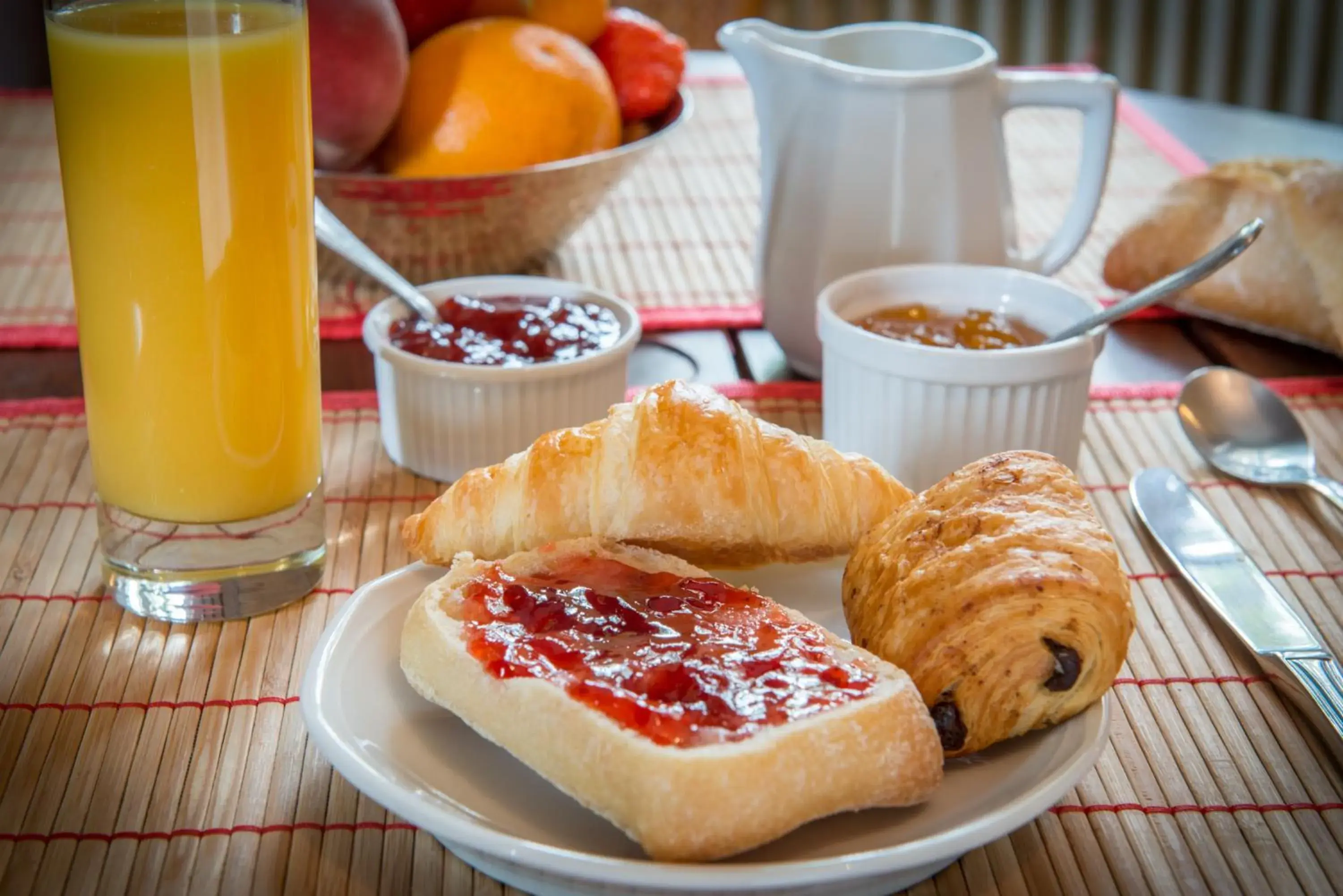 Continental breakfast in Logis Hotels - Au Colombier du Touron Continental breakfast in Logis Hotels - Au Colombier du Touron