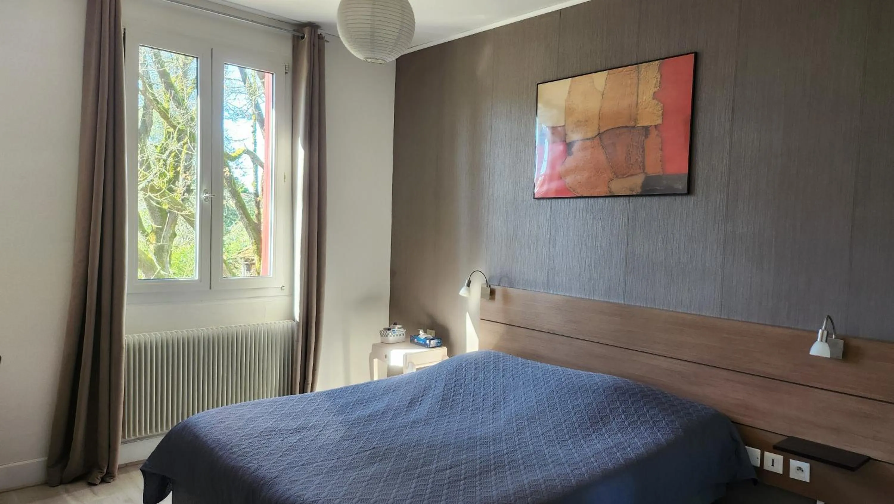 Bed in Logis Hotels - Au Colombier du Touron