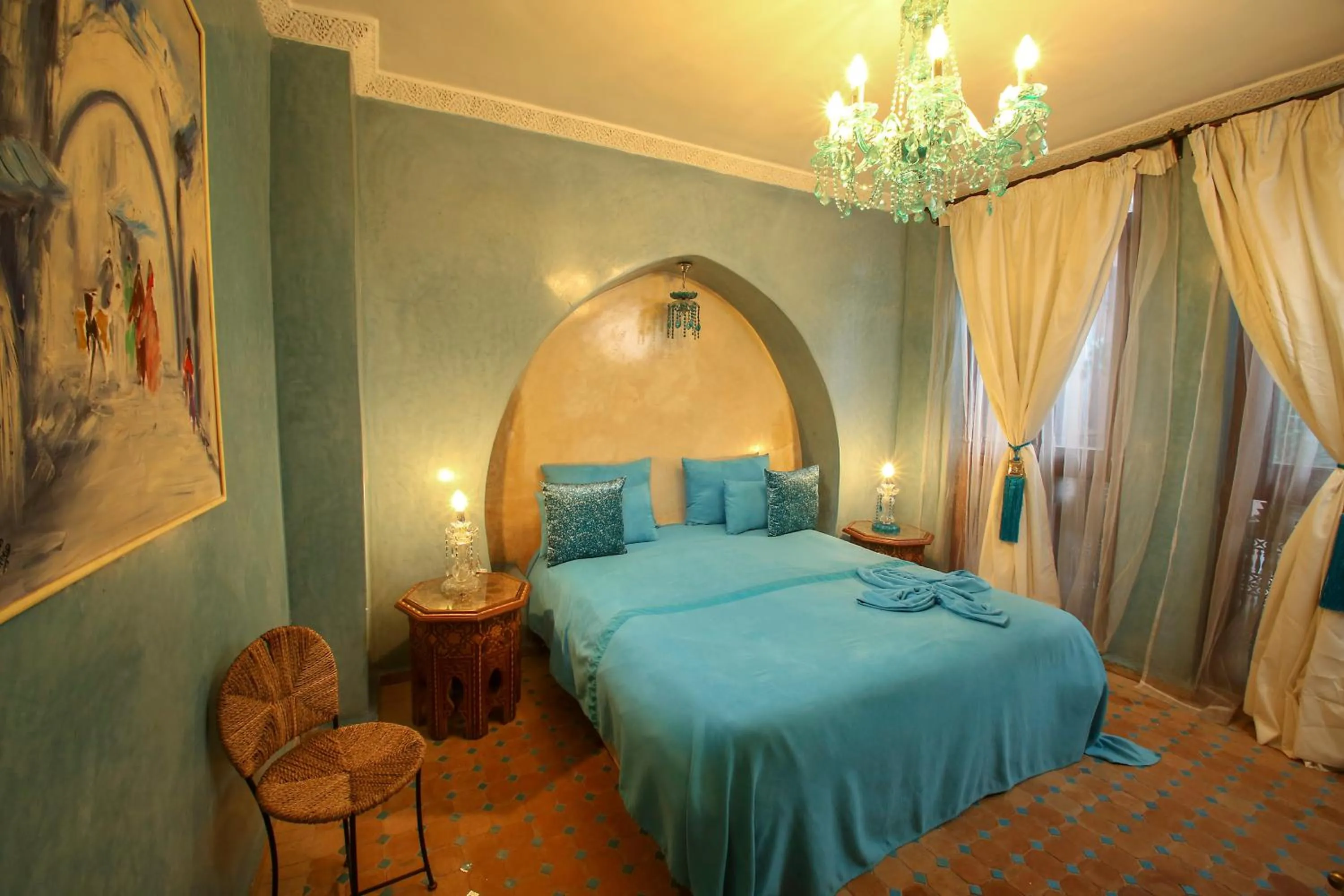 Bed in Riad Turquoise