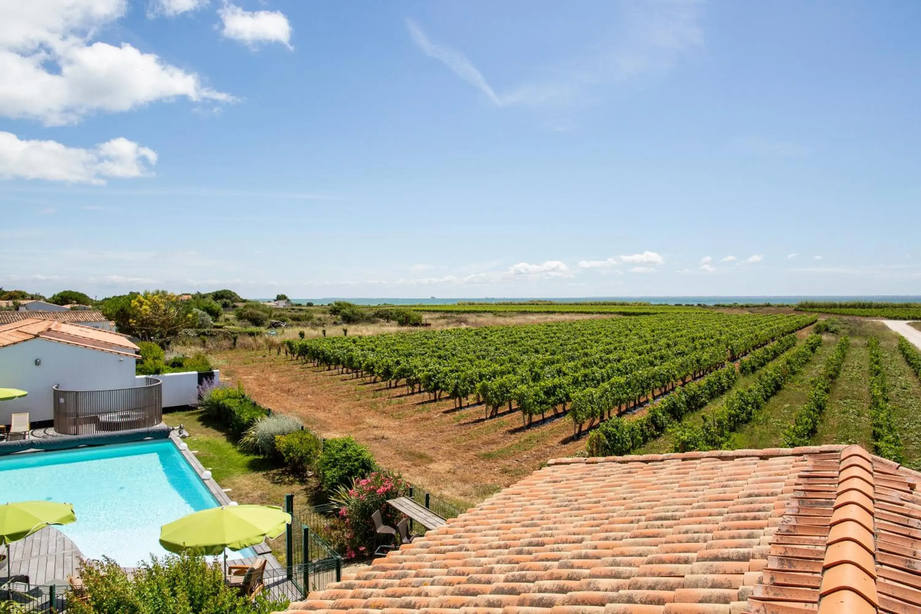 Pool view in Hôtel Les Vignes de la Chapelle, "The Originals Relais" Pool view in Hôtel Les Vignes de la Chapelle, "The Originals Relais"