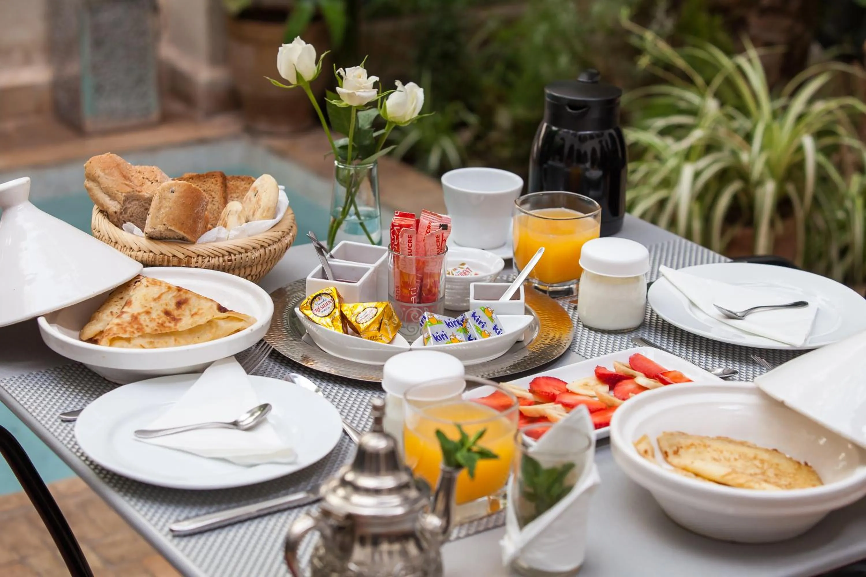 Continental breakfast in Riad Shanima SPA Marrakech