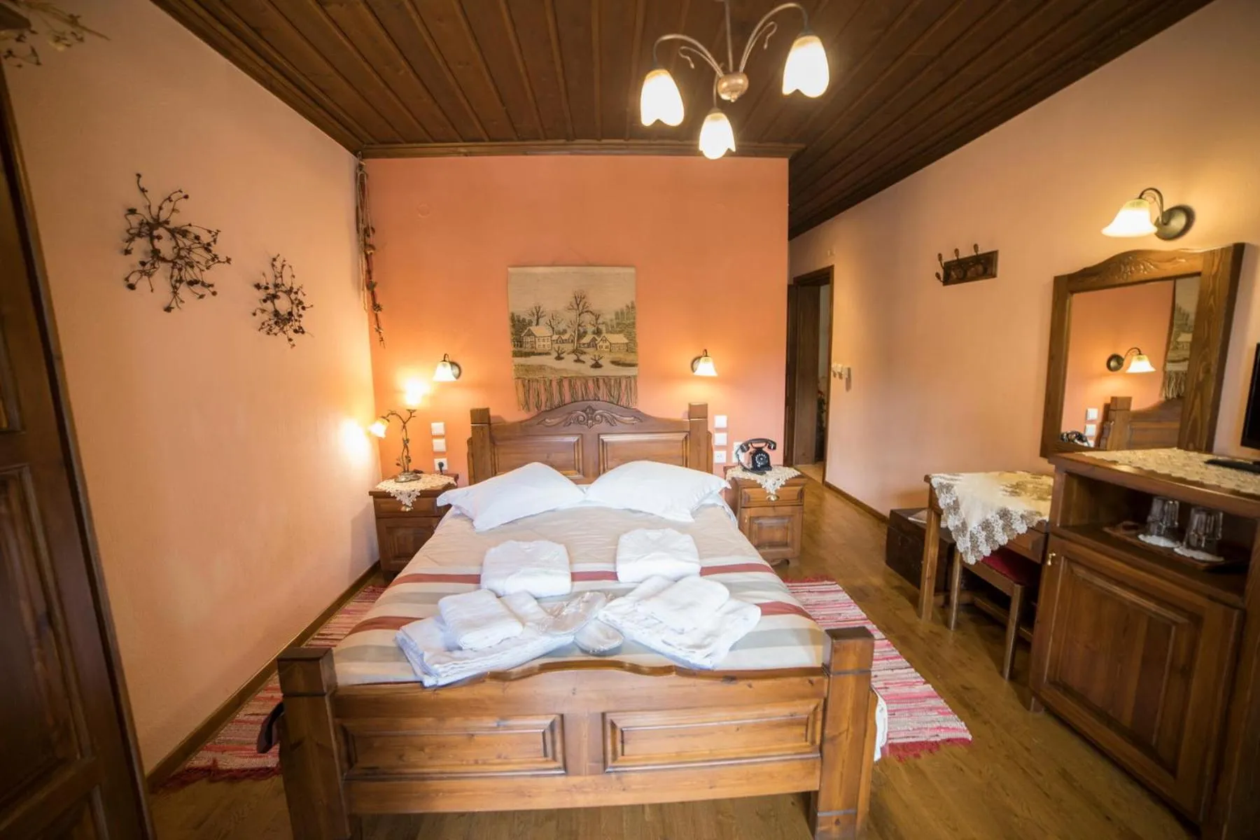 Bed in Archontiko Tsiboni