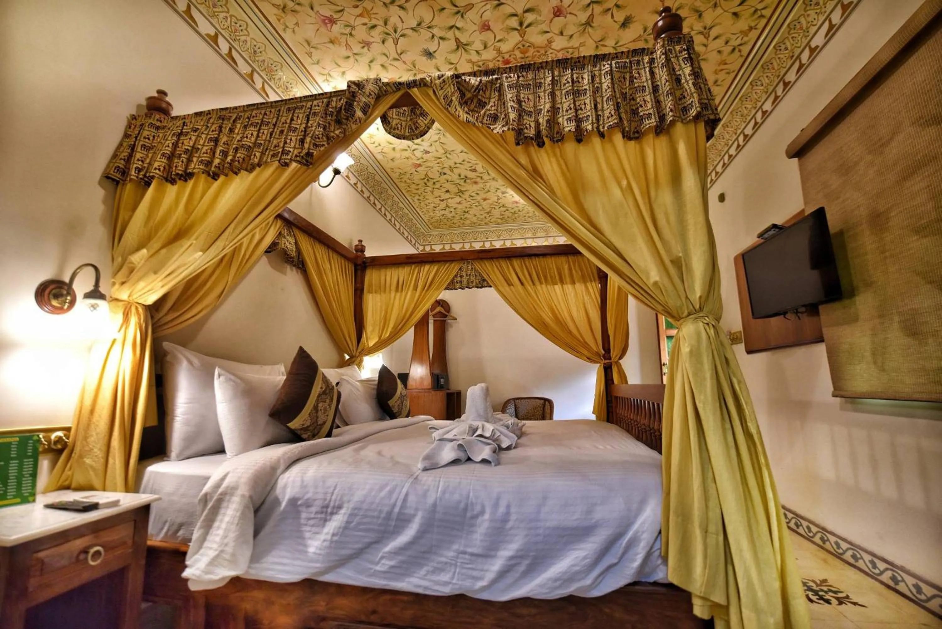 Bedroom, Bed in Nirbana Palace - A Heritage Hotel and Spa