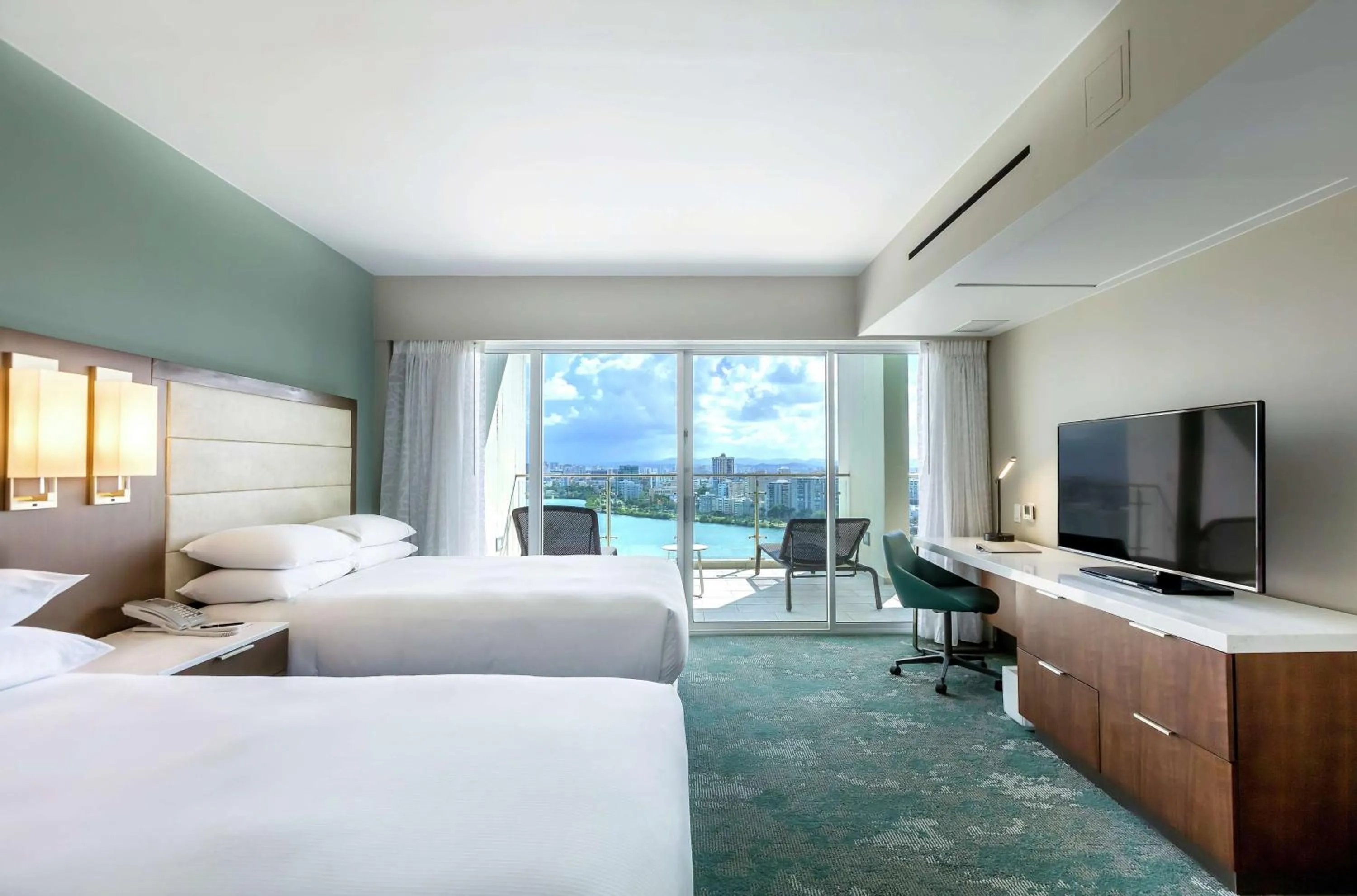 Bed in Caribe Hilton