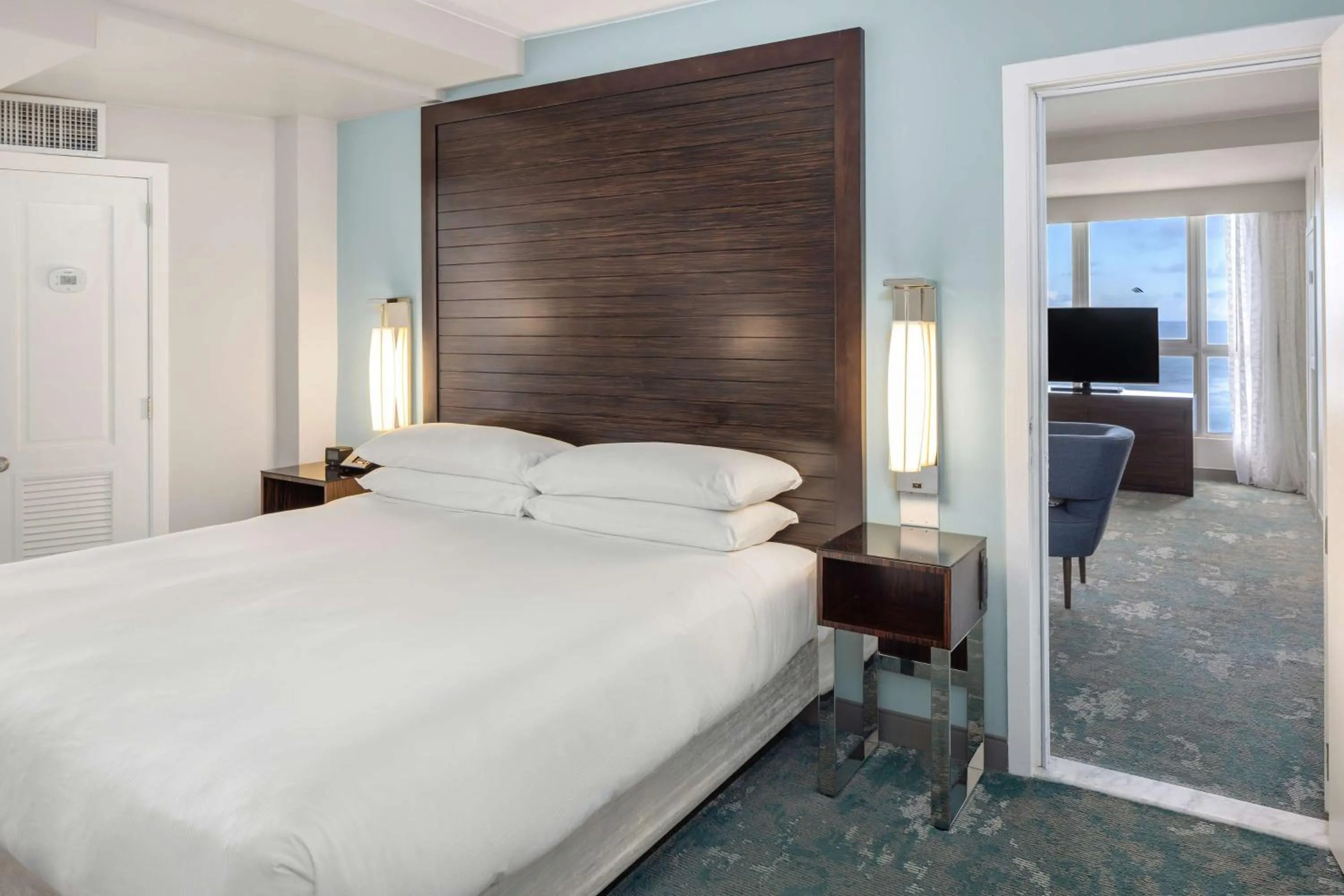 Bed in Caribe Hilton