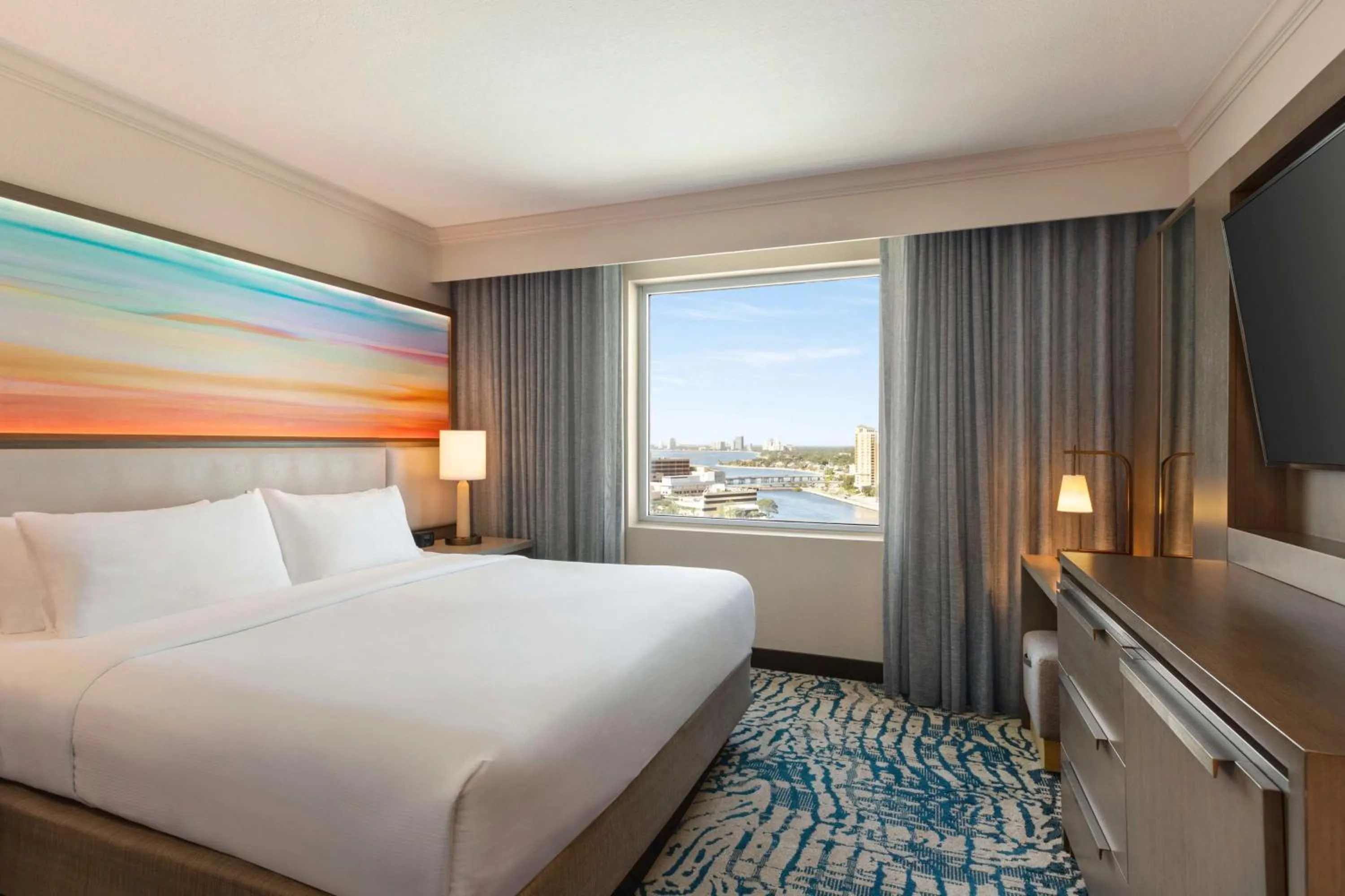 Bed in Embassy Suites by Hilton Tampa Downtown Convention Center