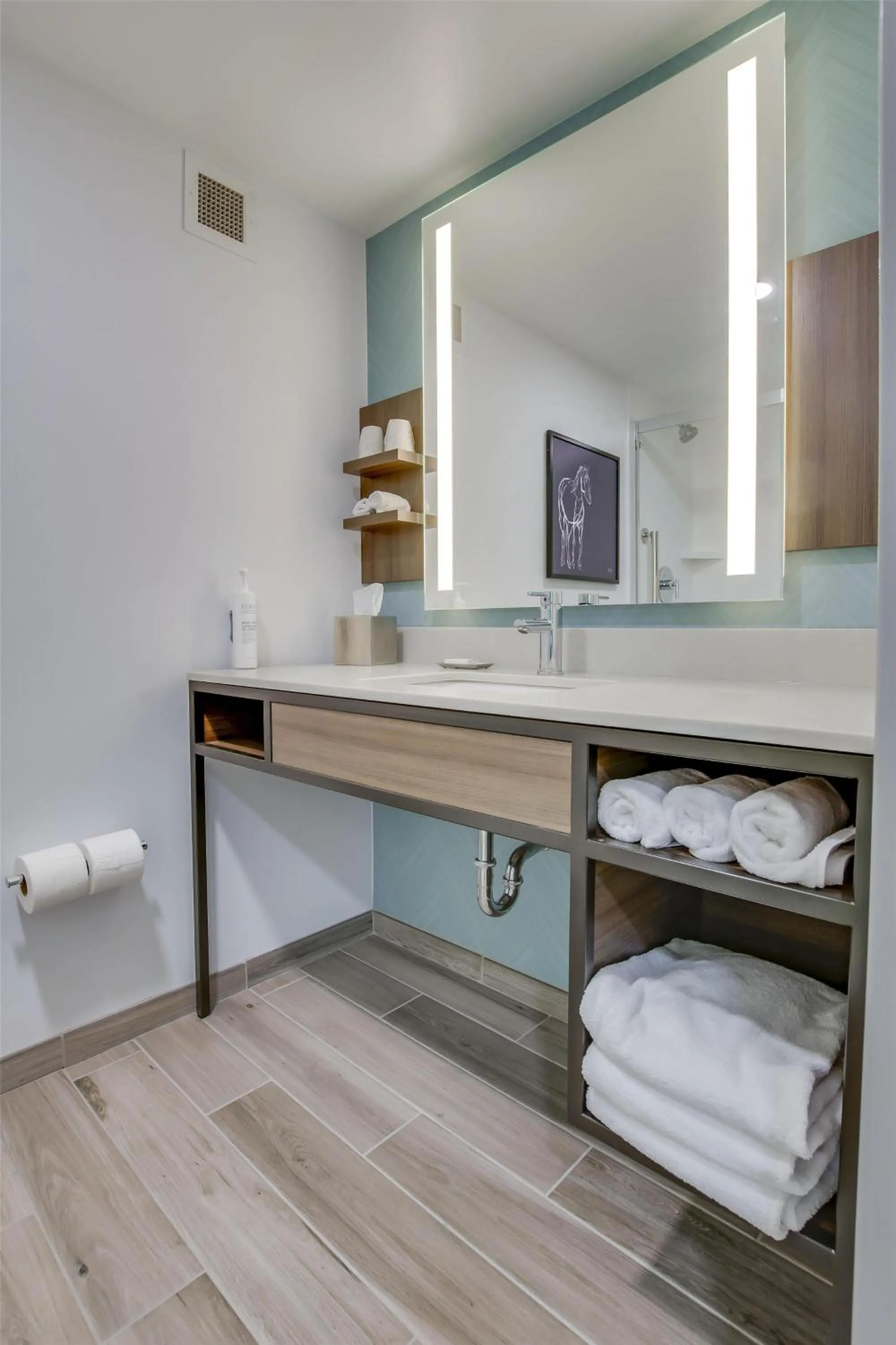 Bathroom, Bed in Hilton Garden Inn Louisville Airport