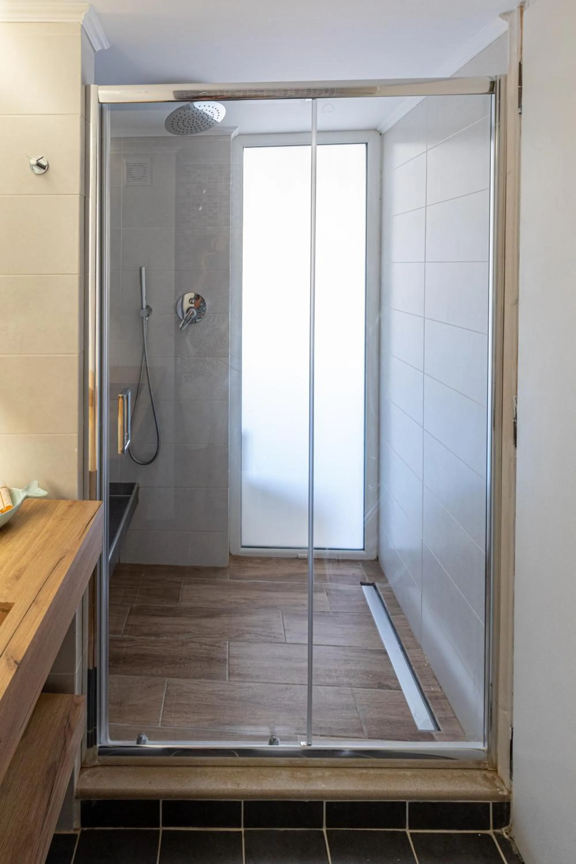 Shower in Triton Authentic Cretan Hotel