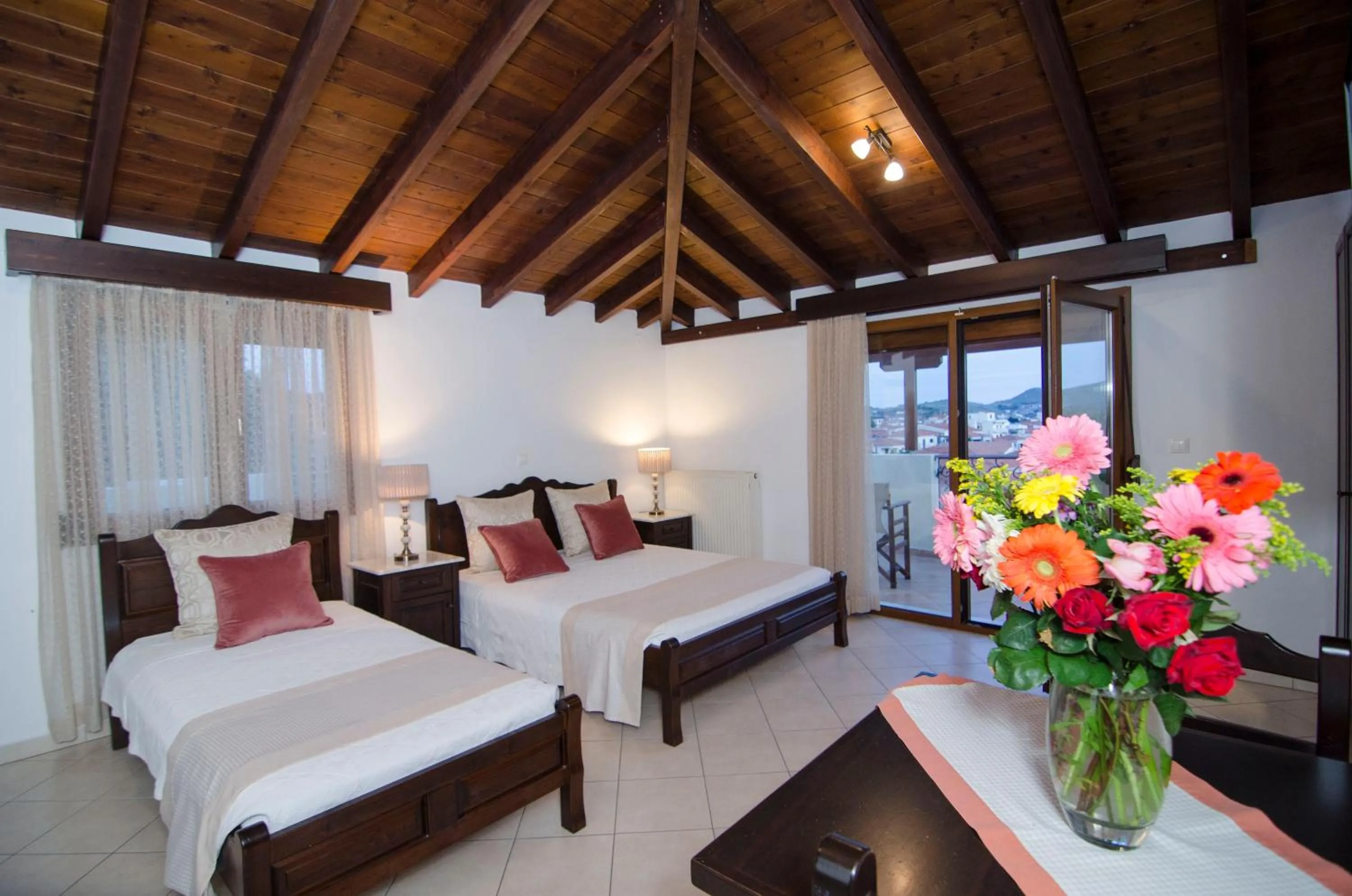 Bed in Afrodite Hotel Apartments