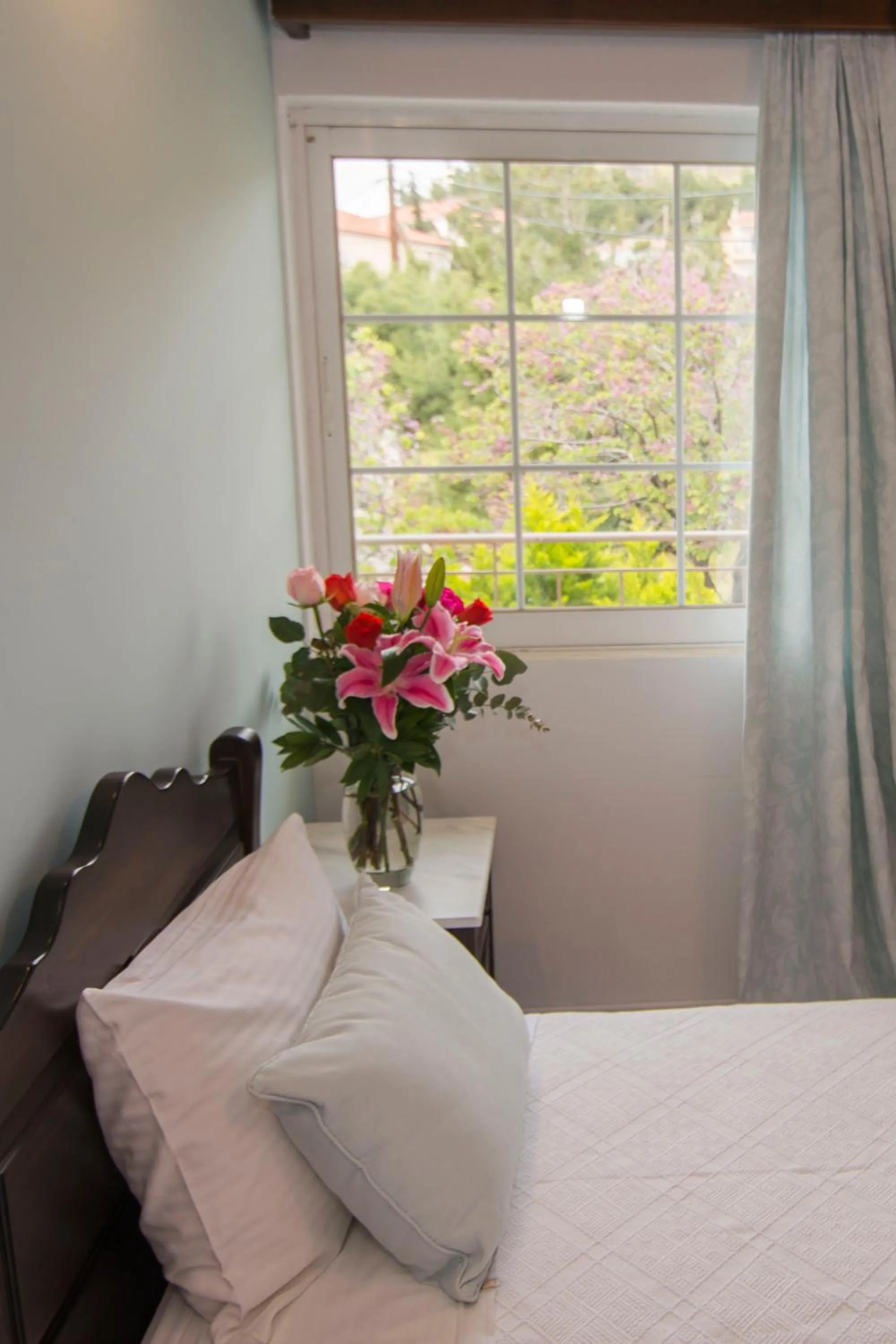 Bed in Afrodite Hotel Apartments