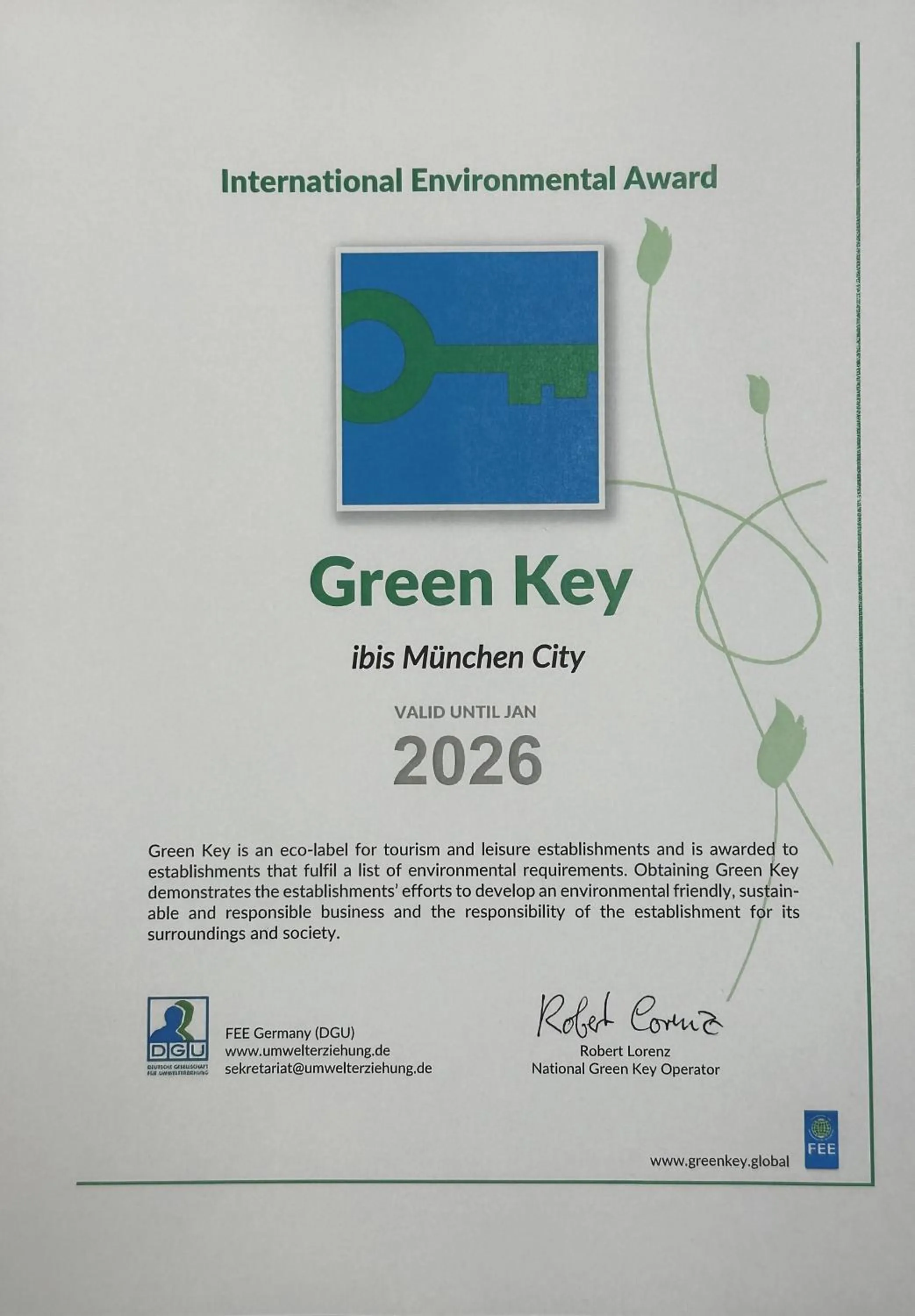 Logo/Certificate/Sign in ibis Hotel München City