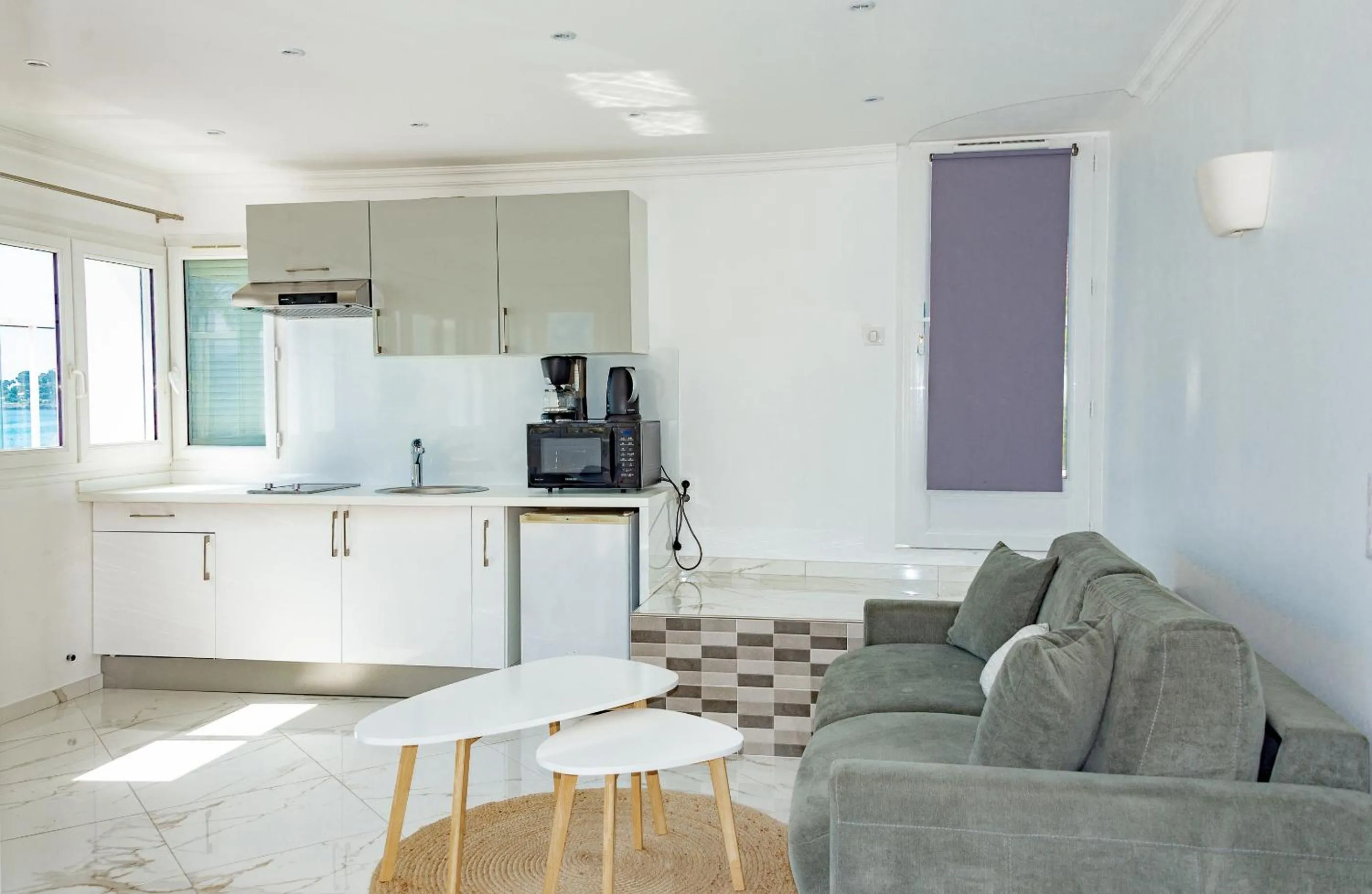 Kitchen or kitchenette in Hotel et Appartements Reine D'Azur