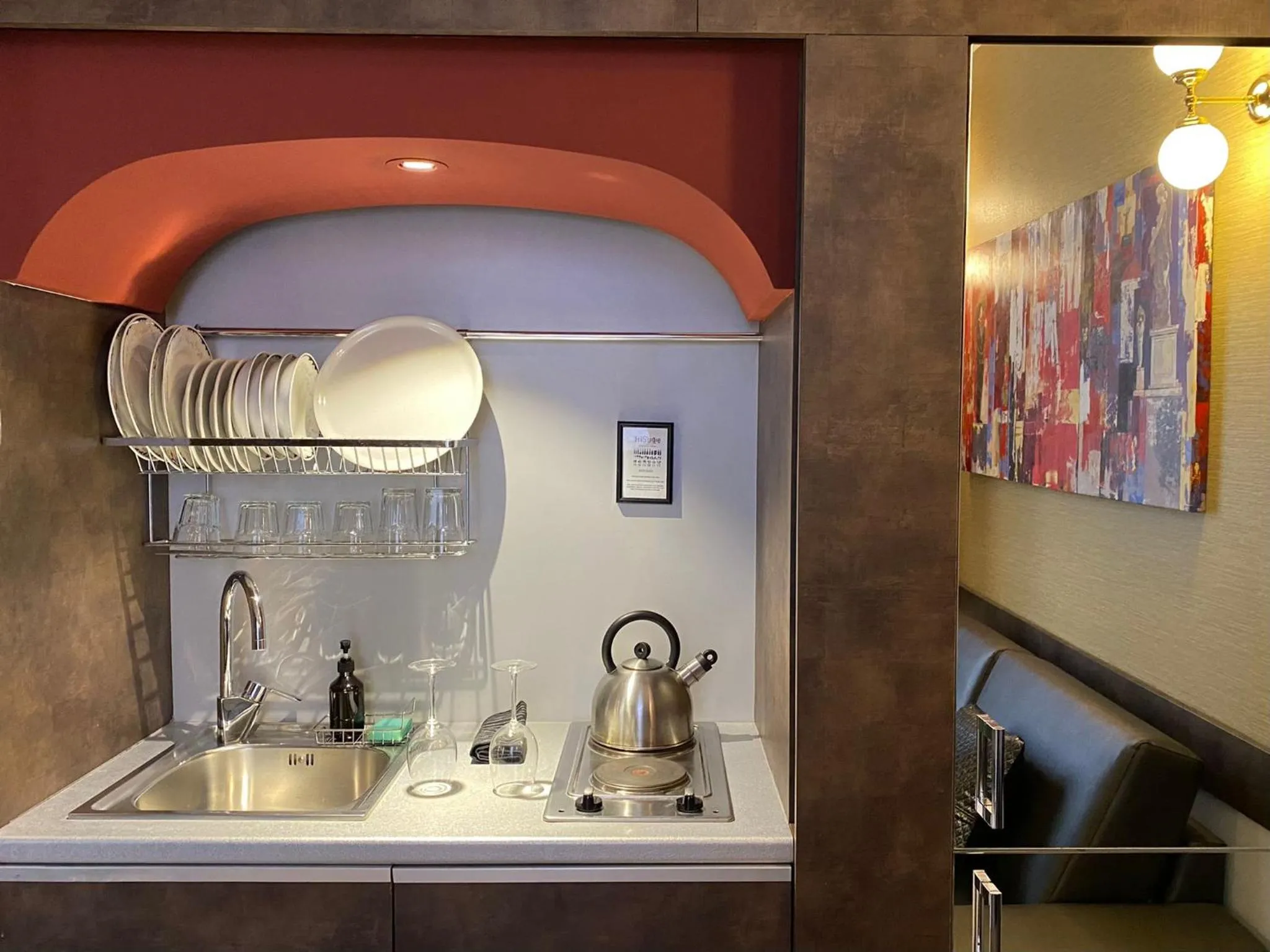 Kitchen or kitchenette in HiSuiteROME - ApartHotel